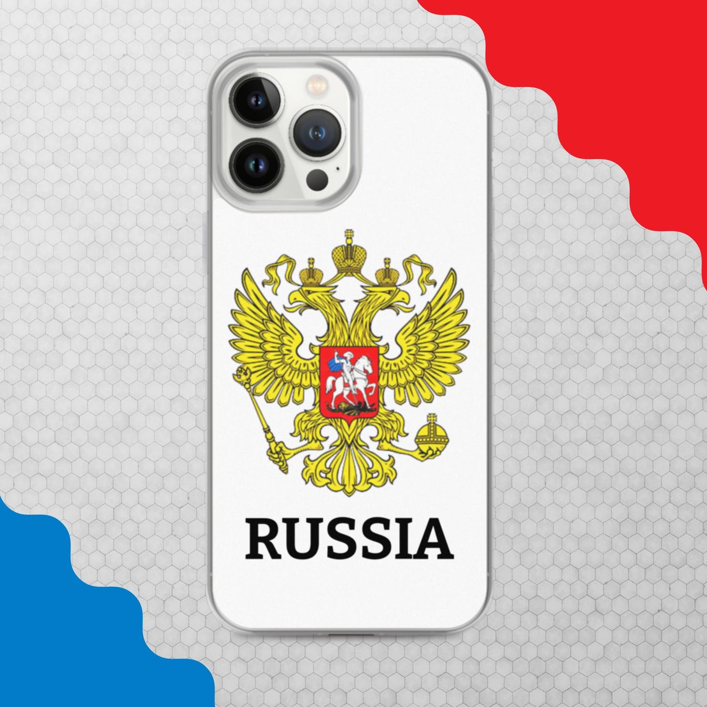 iPhone-Hülle mit Russland-Wappen in weiß (alle Modelle)