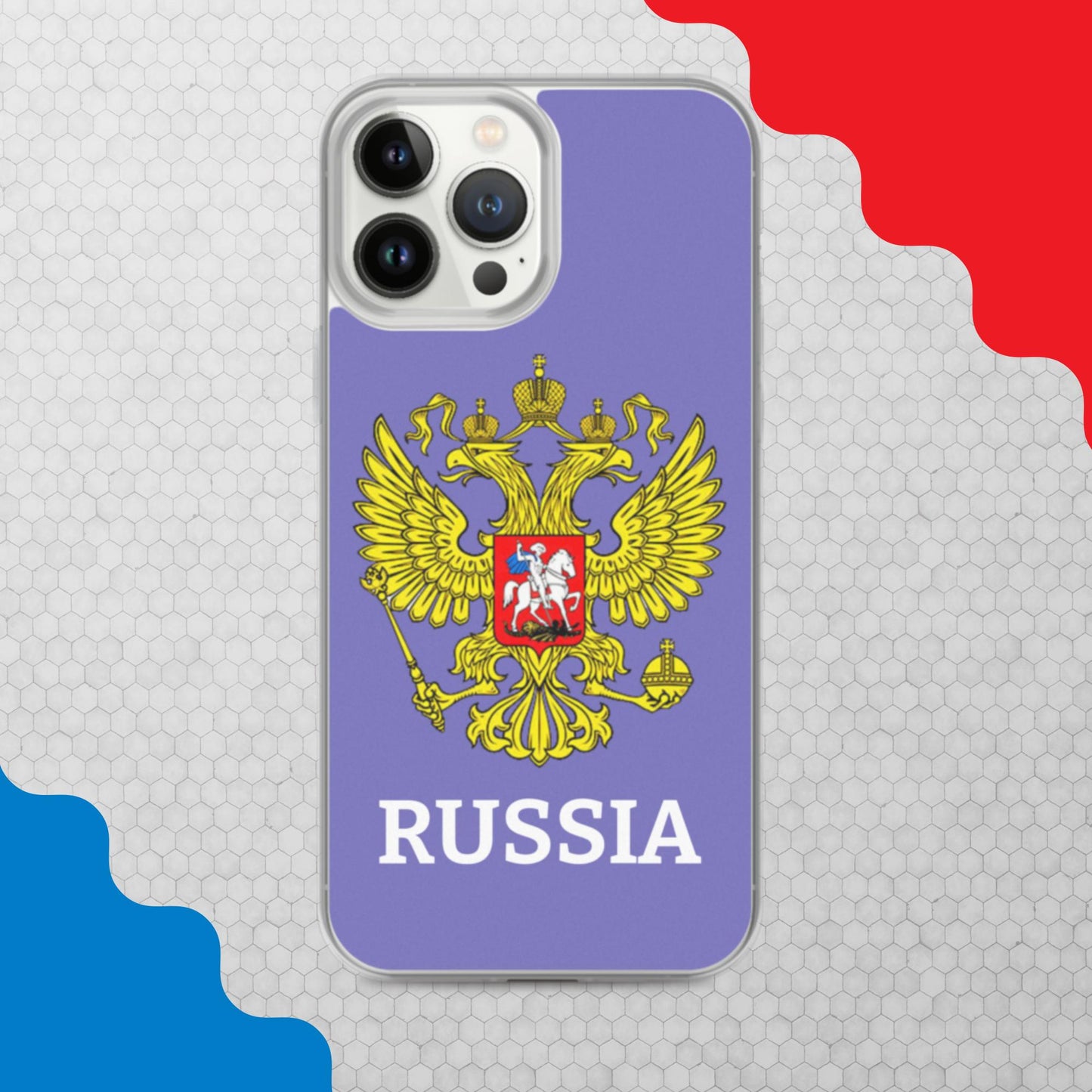 iPhone-Hülle mit Russland-Wappen in violett (alle Modelle)