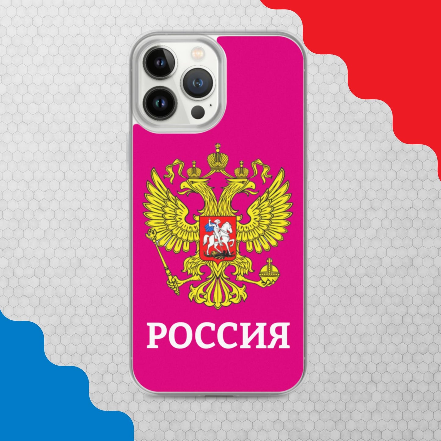 iPhone-Hülle mit Russland-Wappen in lila (alle Modelle)