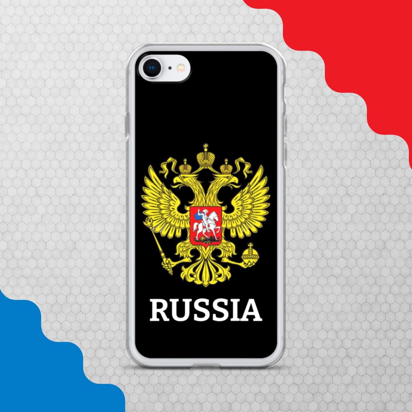iPhone-Hülle mit Russland-Wappen in schwarz (alle Modelle)