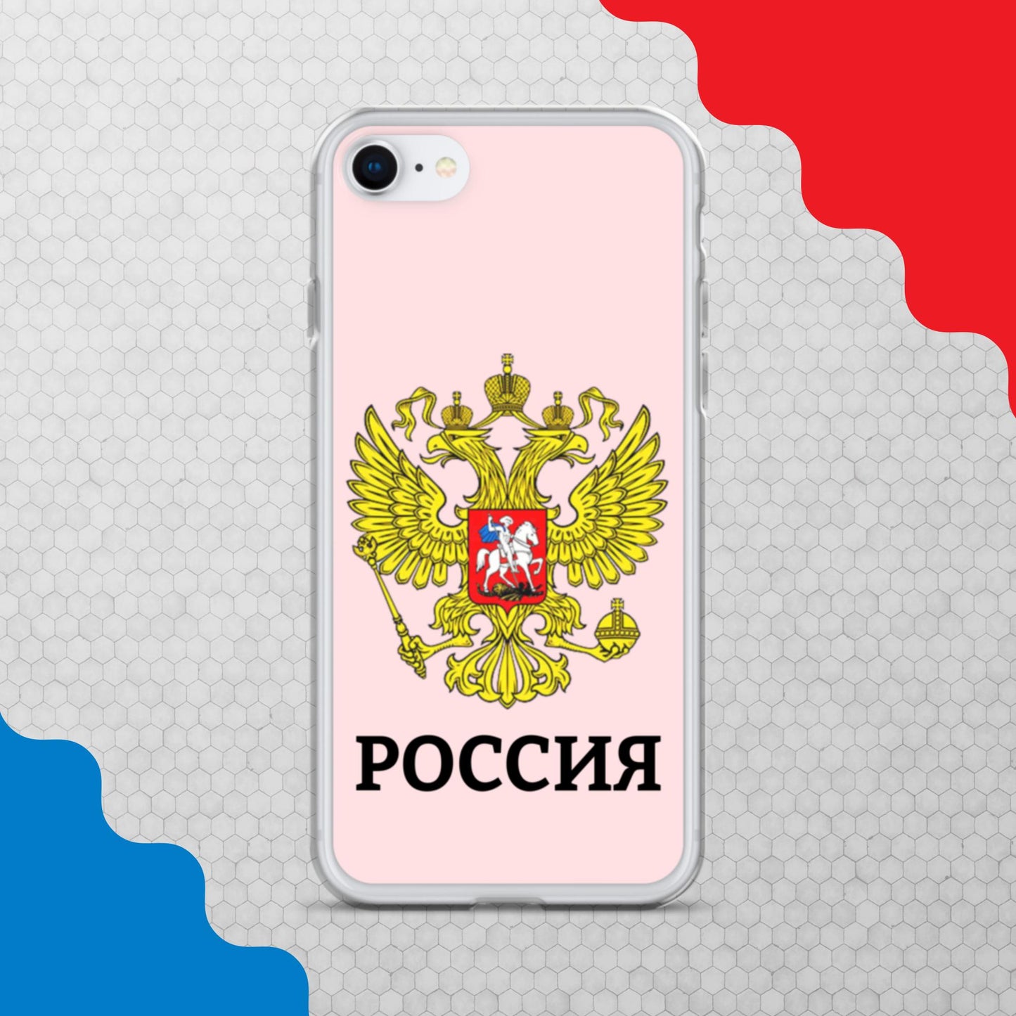 iPhone-Hülle mit Russland-Wappen in rosa (alle Modelle)