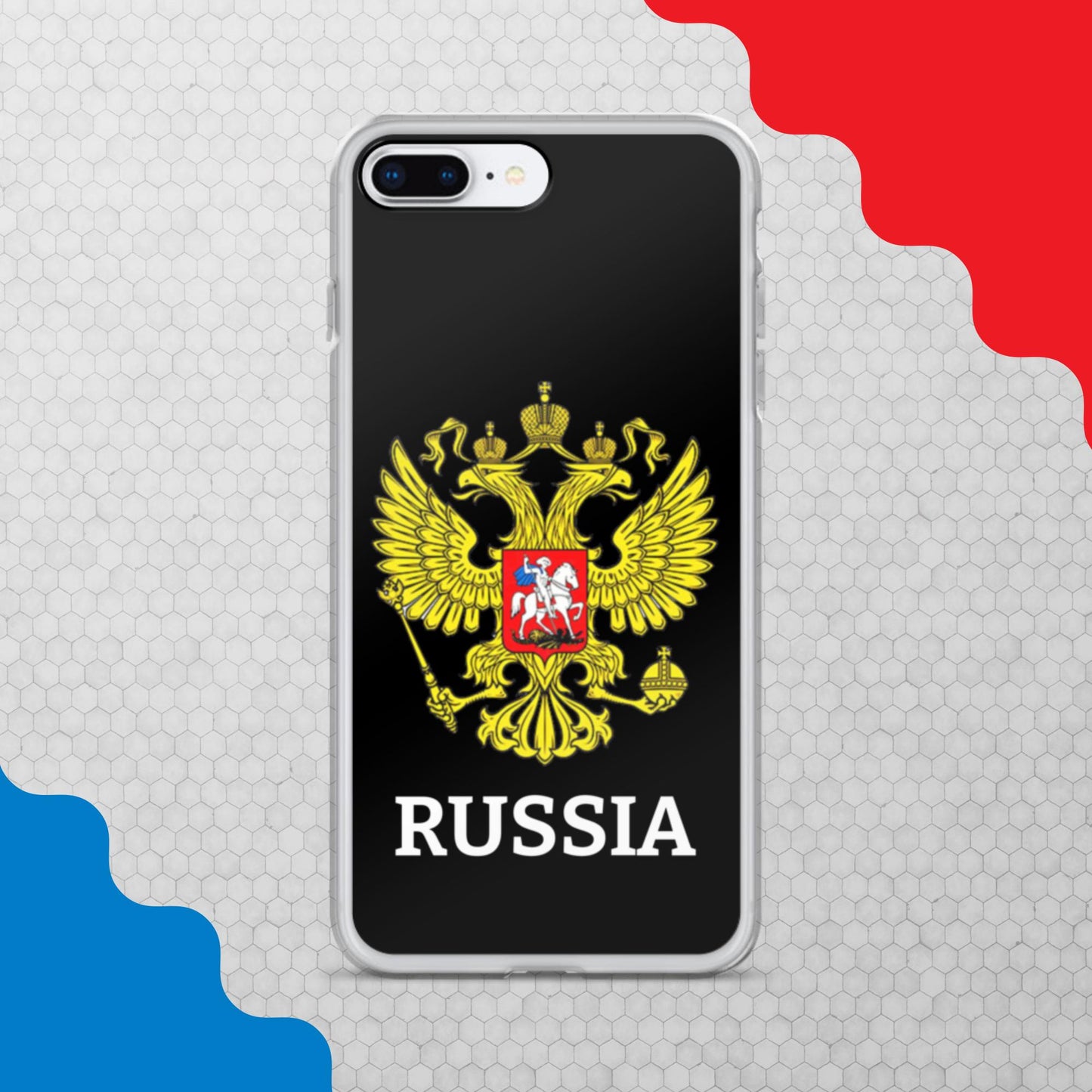 iPhone-Hülle mit Russland-Wappen in schwarz (alle Modelle)