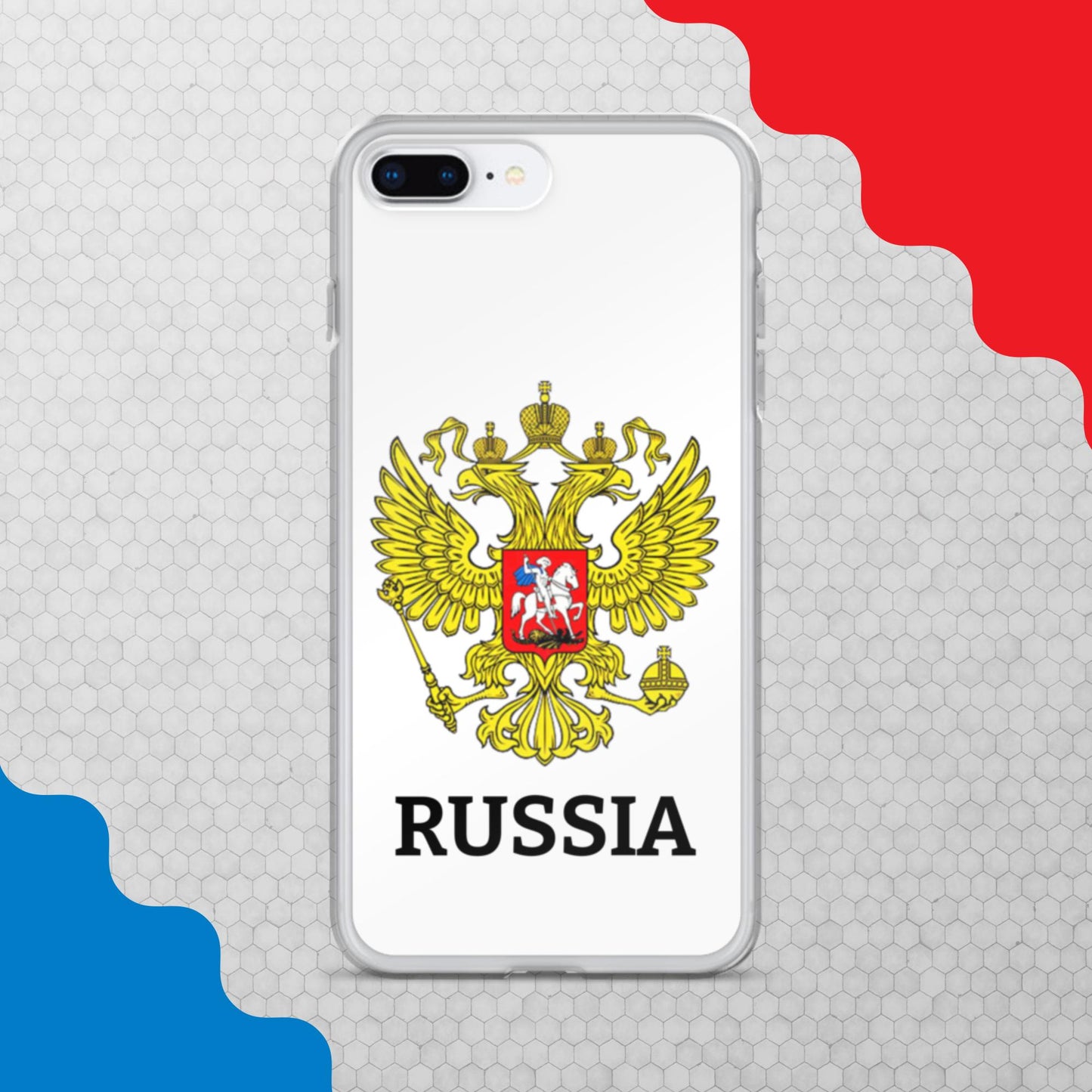 iPhone-Hülle mit Russland-Wappen in weiß (alle Modelle)