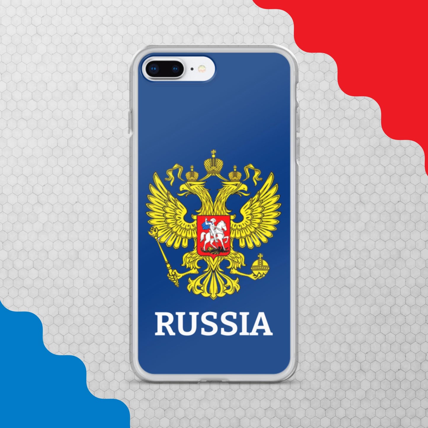 iPhone-Hülle mit Russland-Wappen in blau (alle Modelle)
