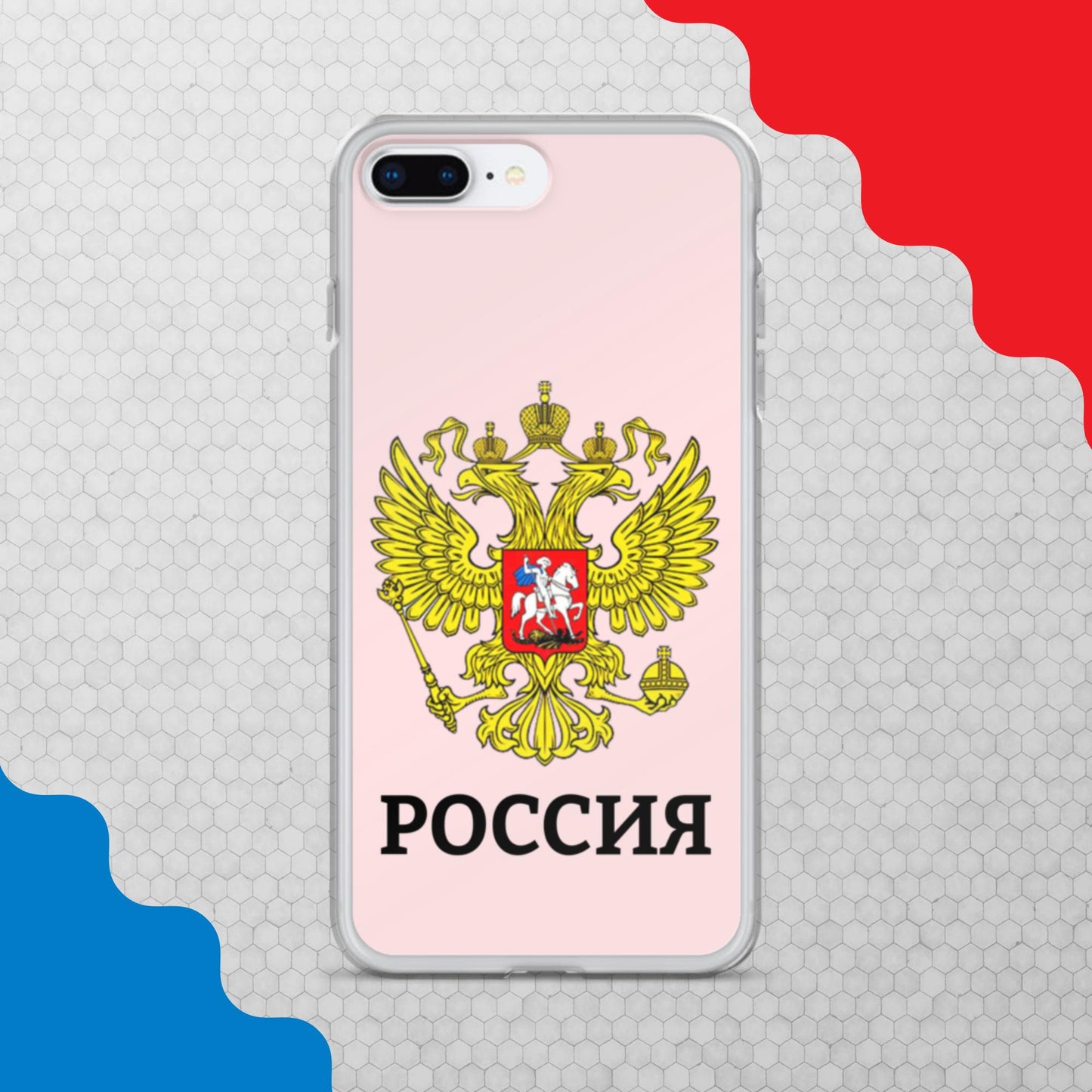 iPhone-Hülle mit Russland-Wappen in rosa (alle Modelle)