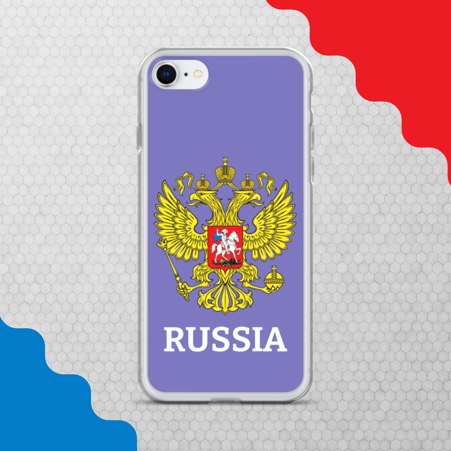 iPhone-Hülle mit Russland-Wappen in violett (alle Modelle)