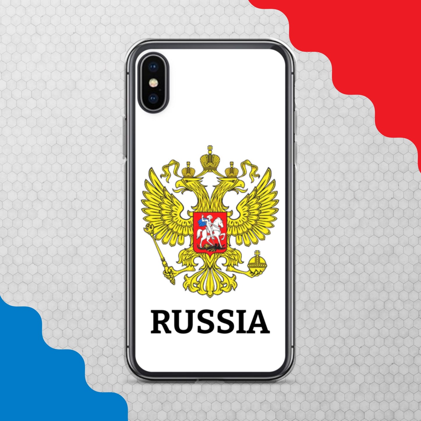 iPhone-Hülle mit Russland-Wappen in weiß (alle Modelle)