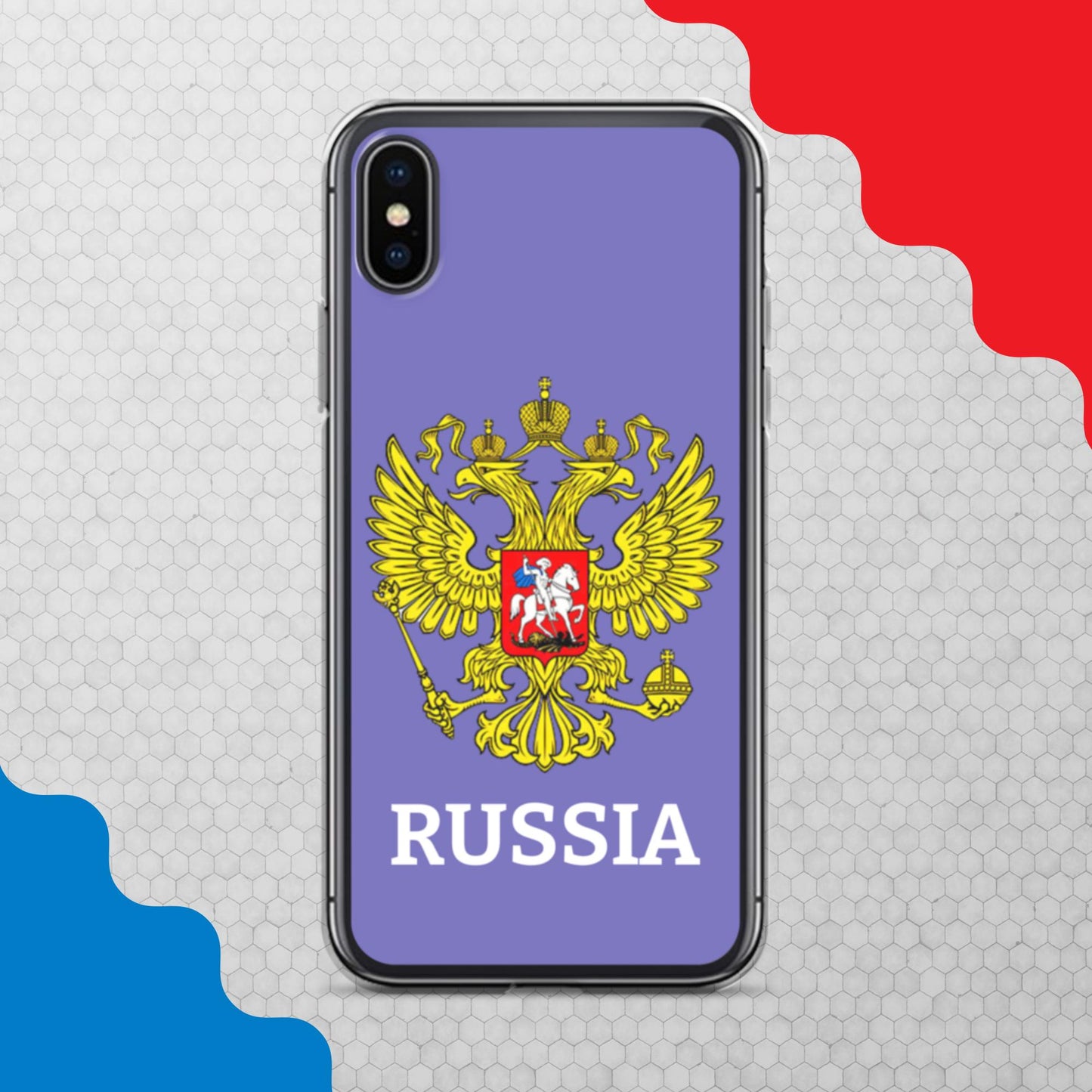 iPhone-Hülle mit Russland-Wappen in violett (alle Modelle)
