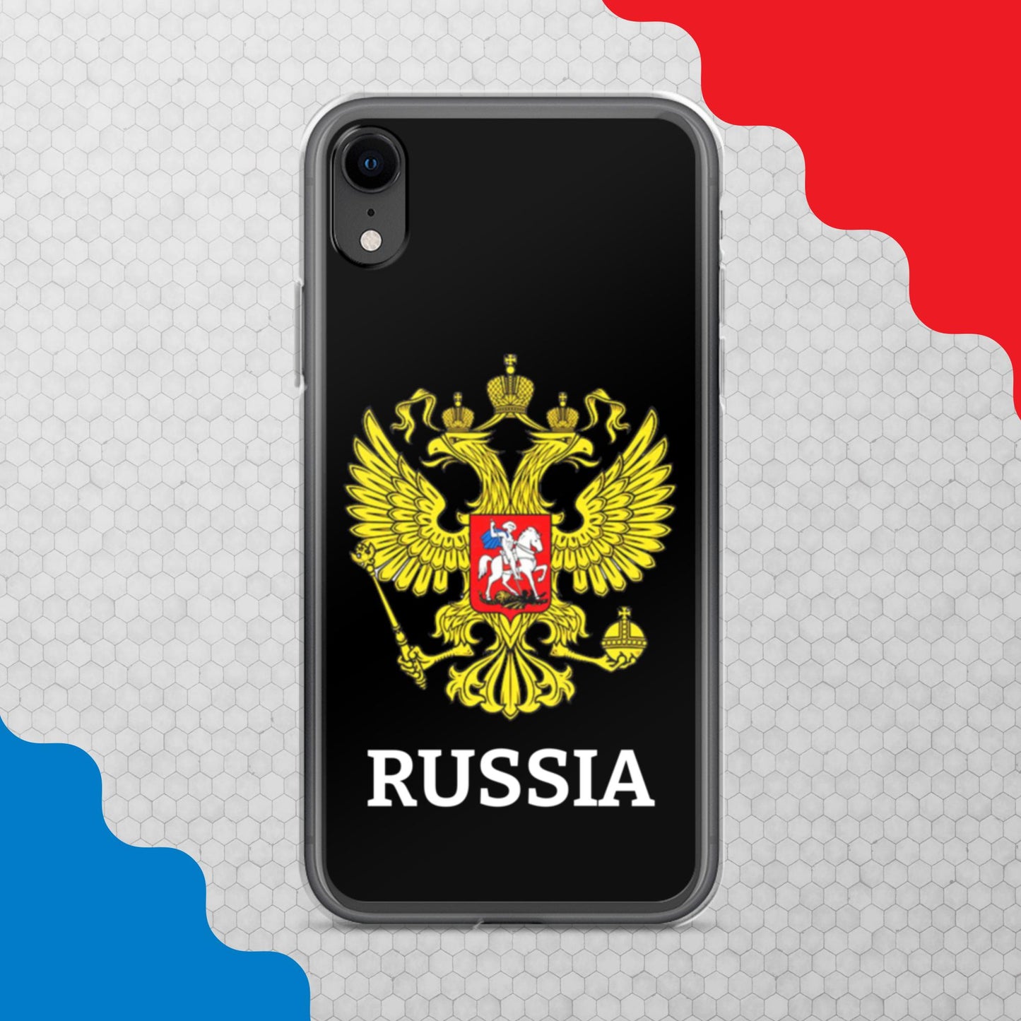 iPhone-Hülle mit Russland-Wappen in schwarz (alle Modelle)