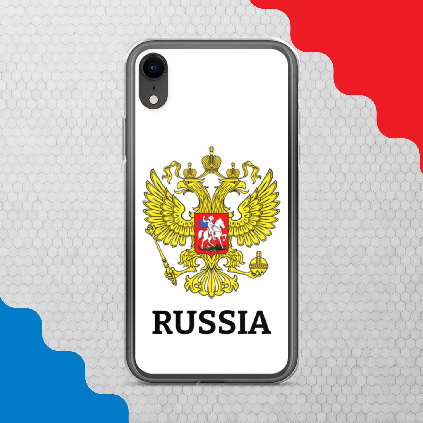 iPhone-Hülle mit Russland-Wappen in weiß (alle Modelle)