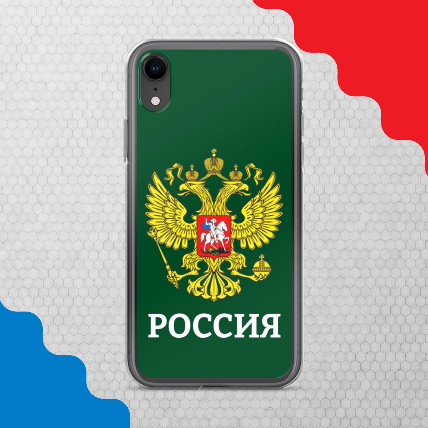 iPhone-Hülle mit Russland-Wappen in grün (alle Modelle)