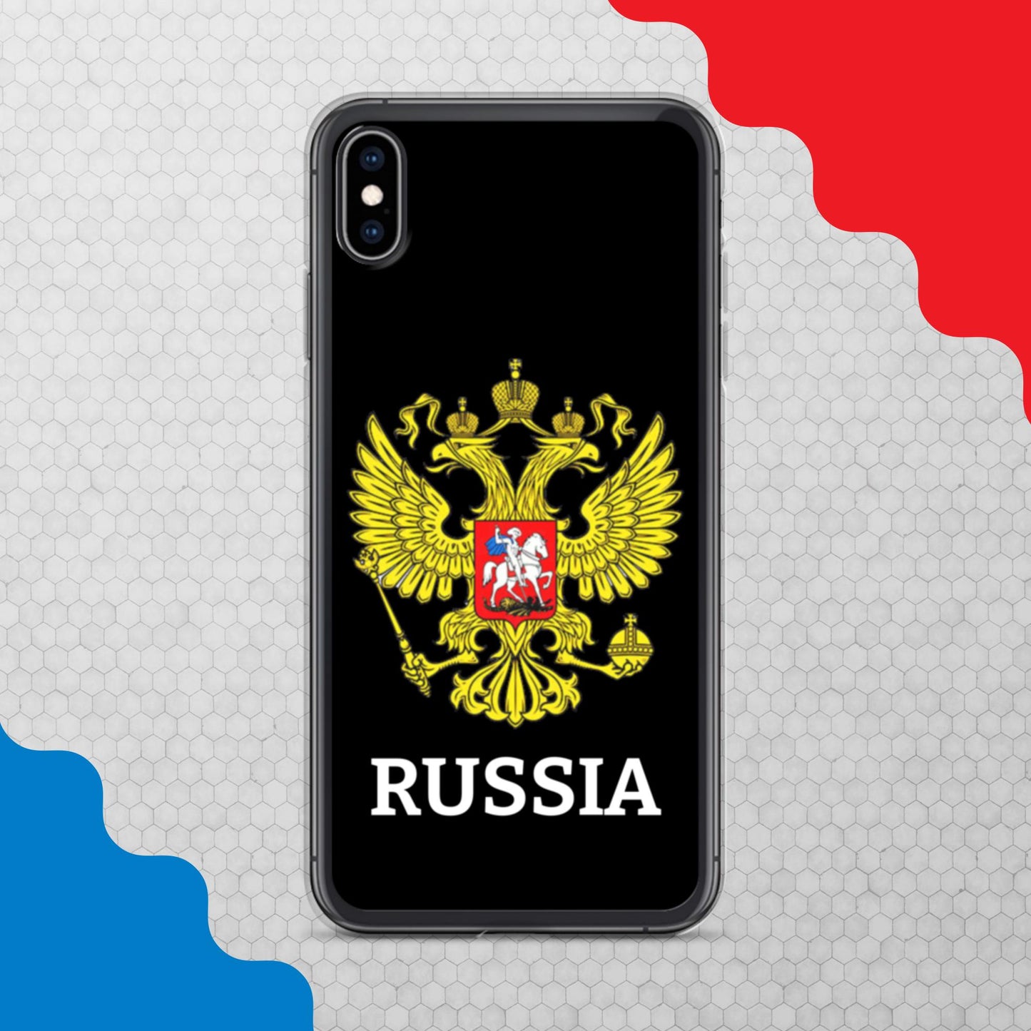 iPhone-Hülle mit Russland-Wappen in schwarz (alle Modelle)