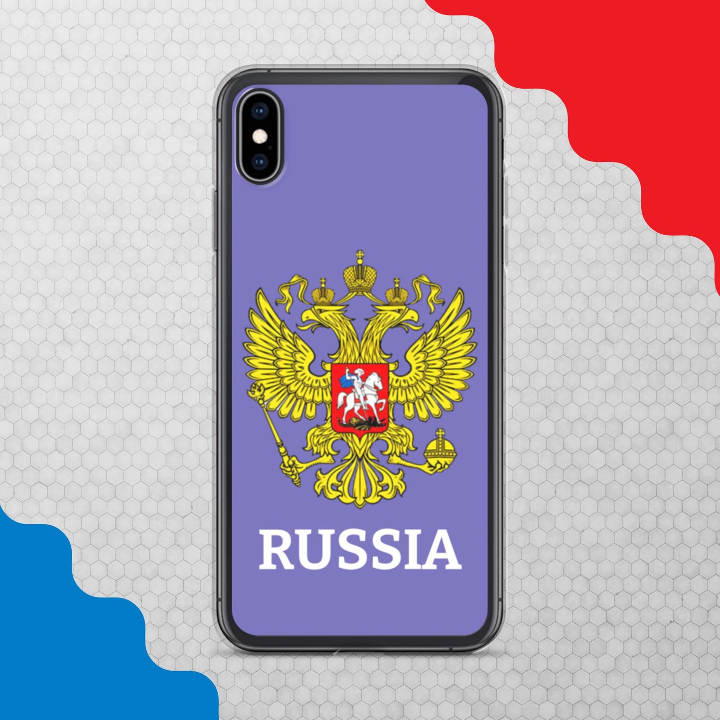 iPhone-Hülle mit Russland-Wappen in violett (alle Modelle)