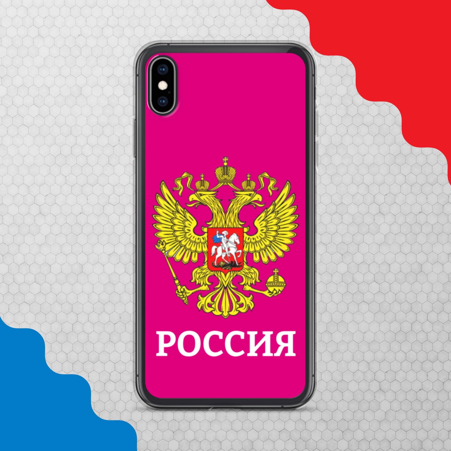 iPhone-Hülle mit Russland-Wappen in lila (alle Modelle)