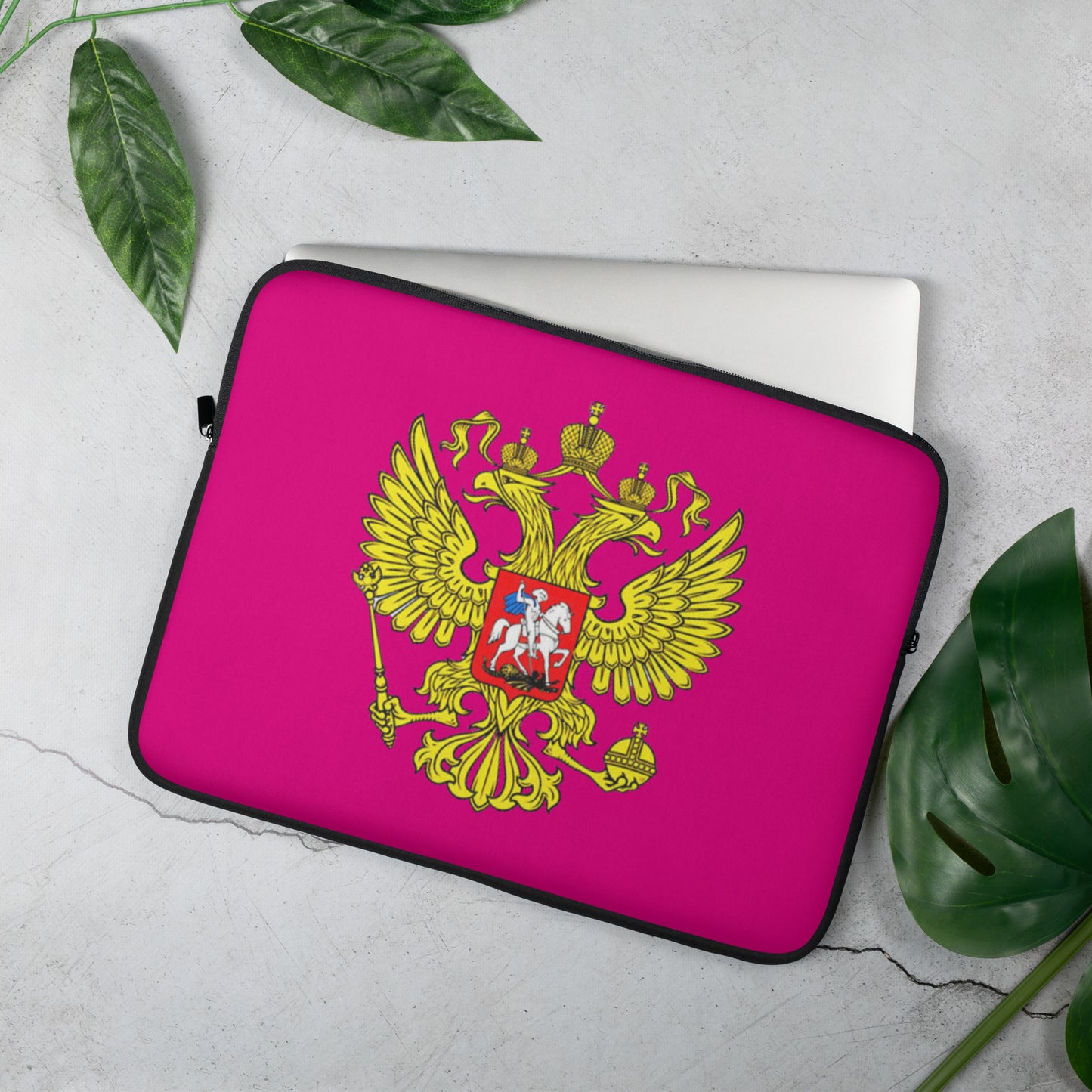 Laptop-Tasche mit Russland-Wappen in lila