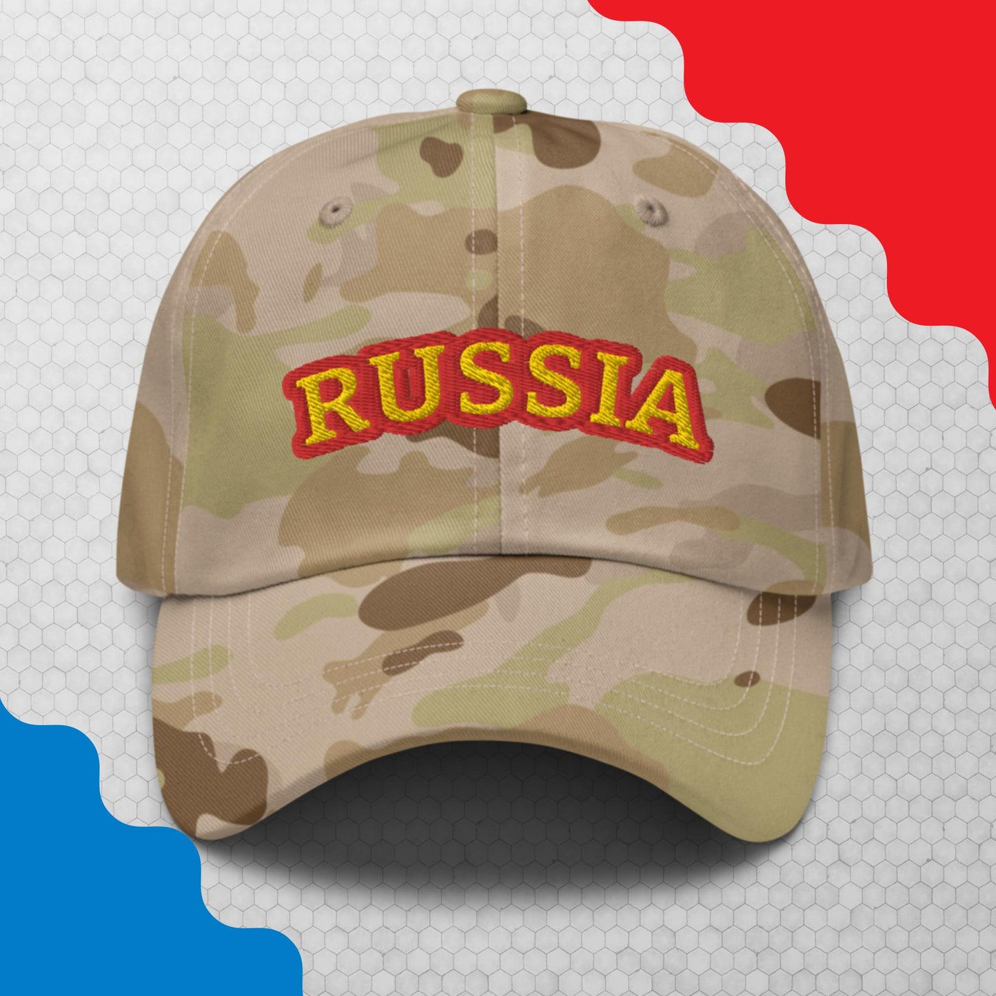 Multicam Dad-Hat Camouflage mit Russland-Aufschrift