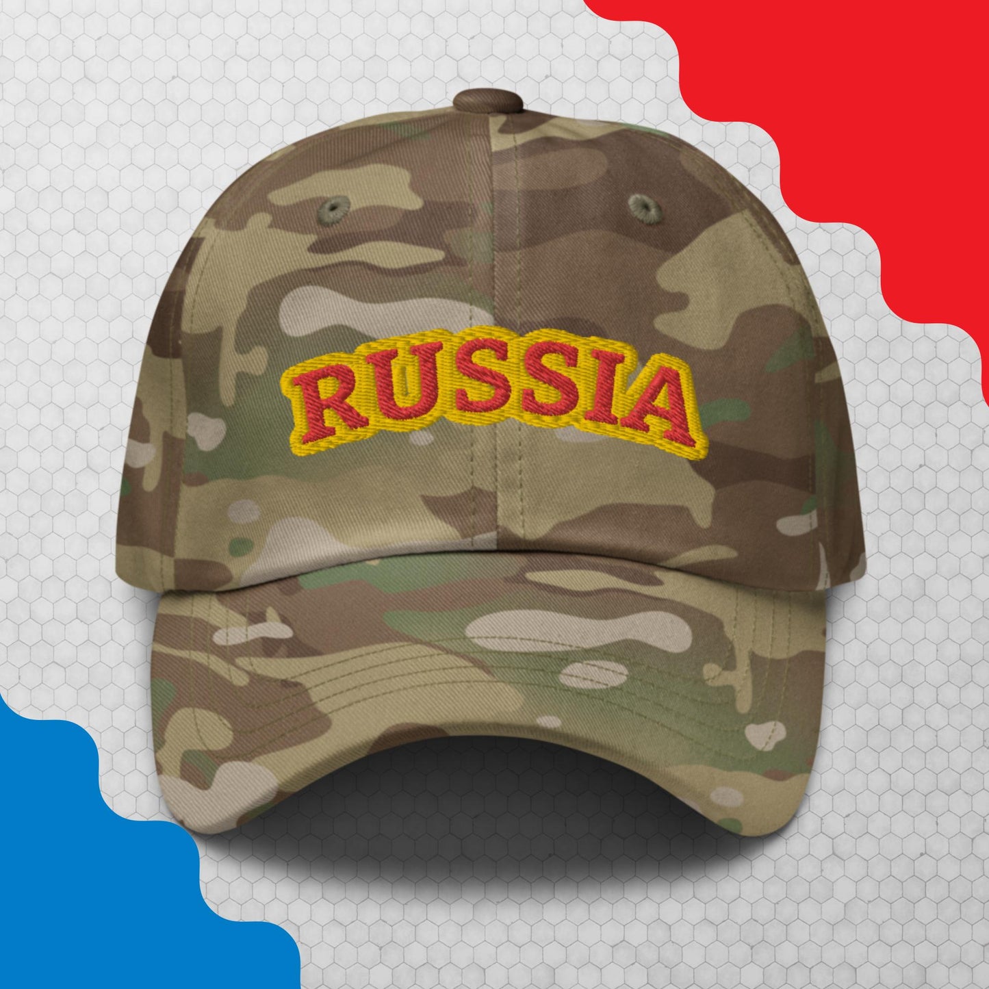 Multicam Dad-Hat Camouflage mit Russland-Aufschrift
