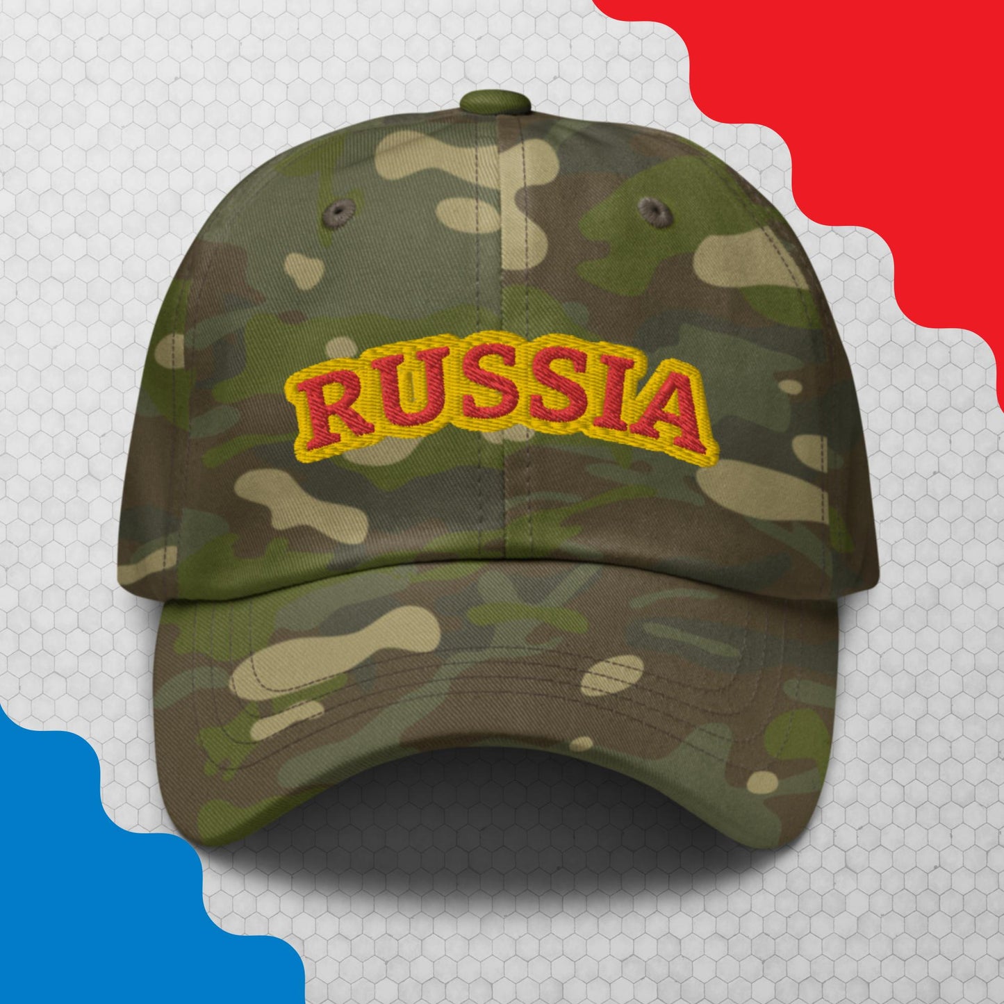Multicam Dad-Hat Camouflage mit Russland-Aufschrift