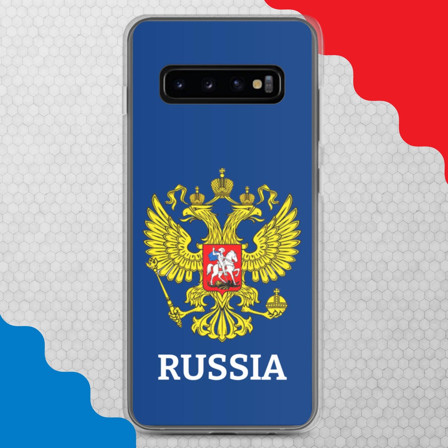 Samsung-Handyhülle mit Russland-Wappen in blau (alle Modelle)