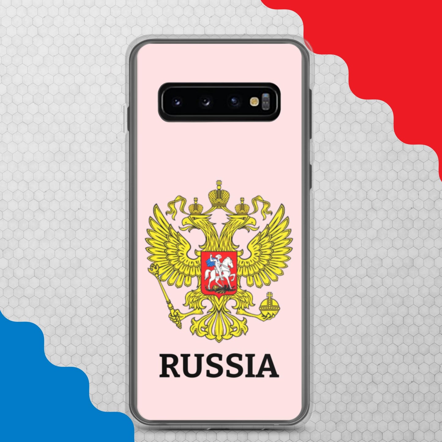Samsung-Handyhülle mit Russland-Wappen in rosa (alle Modelle)