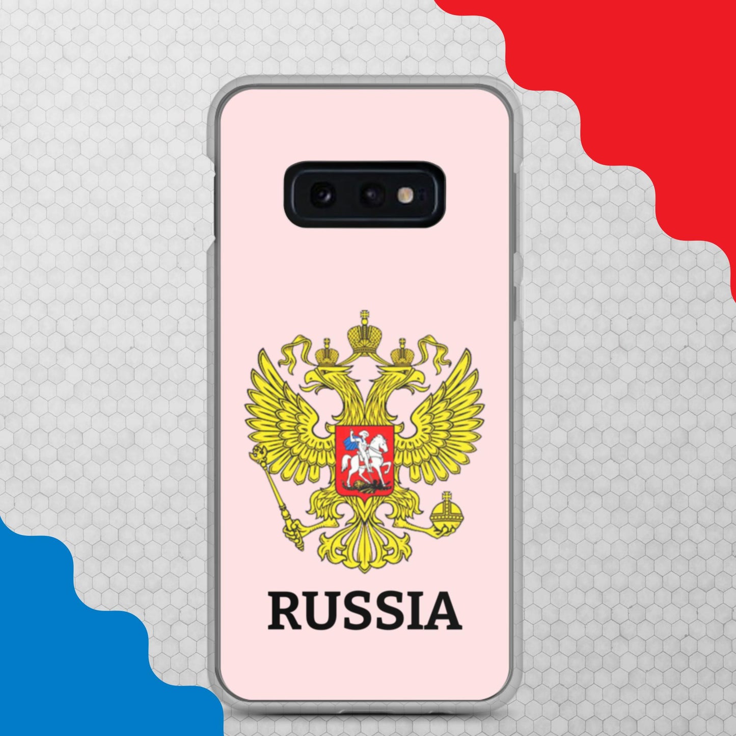 Samsung-Handyhülle mit Russland-Wappen in rosa (alle Modelle)