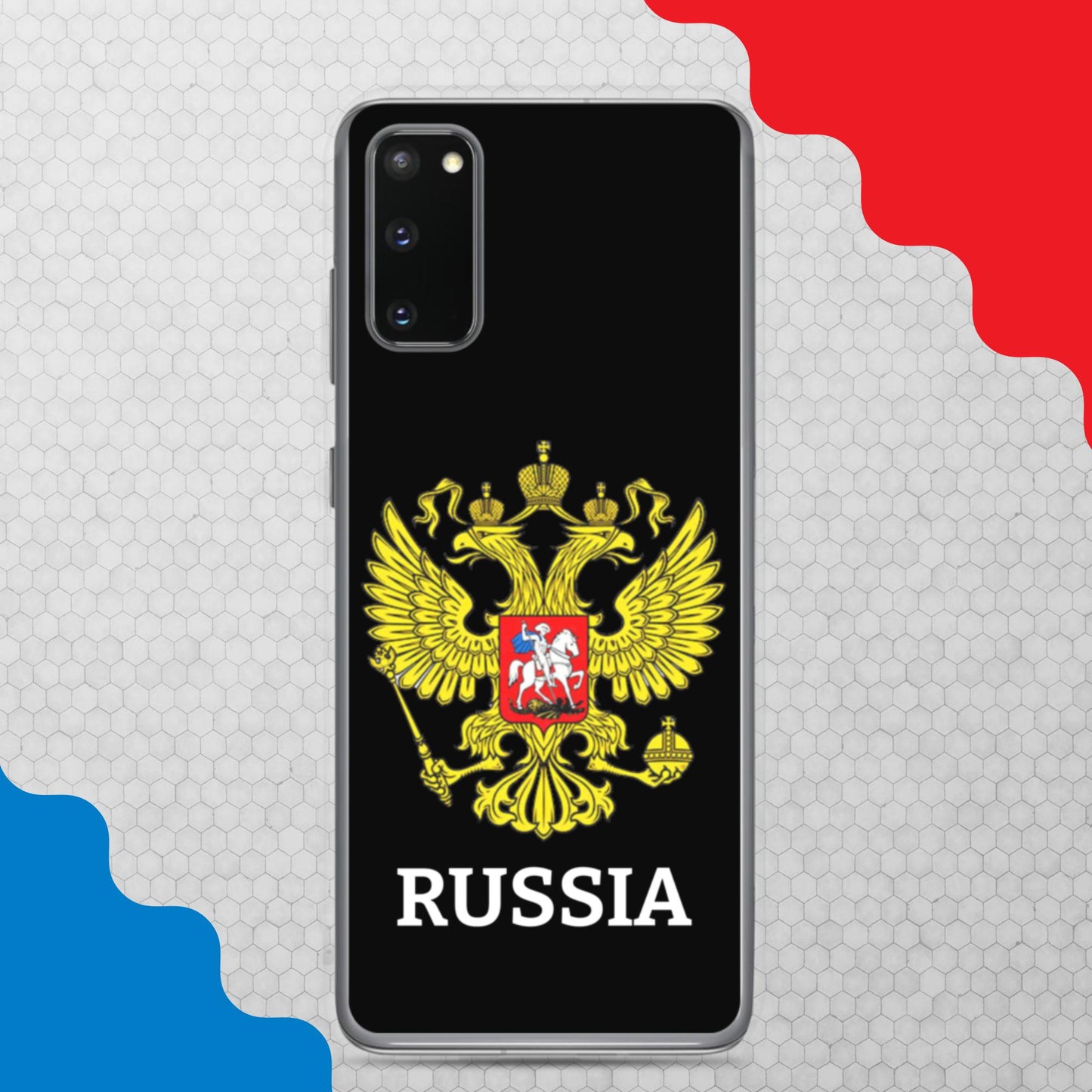 Samsung-Handyhülle mit Russland-Wappen in schwarz (alle Modelle)
