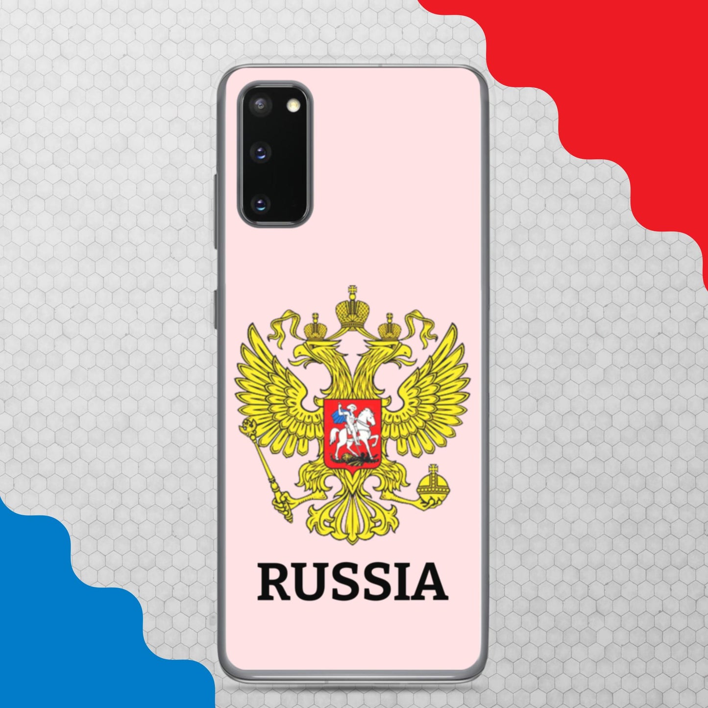 Samsung-Handyhülle mit Russland-Wappen in rosa (alle Modelle)