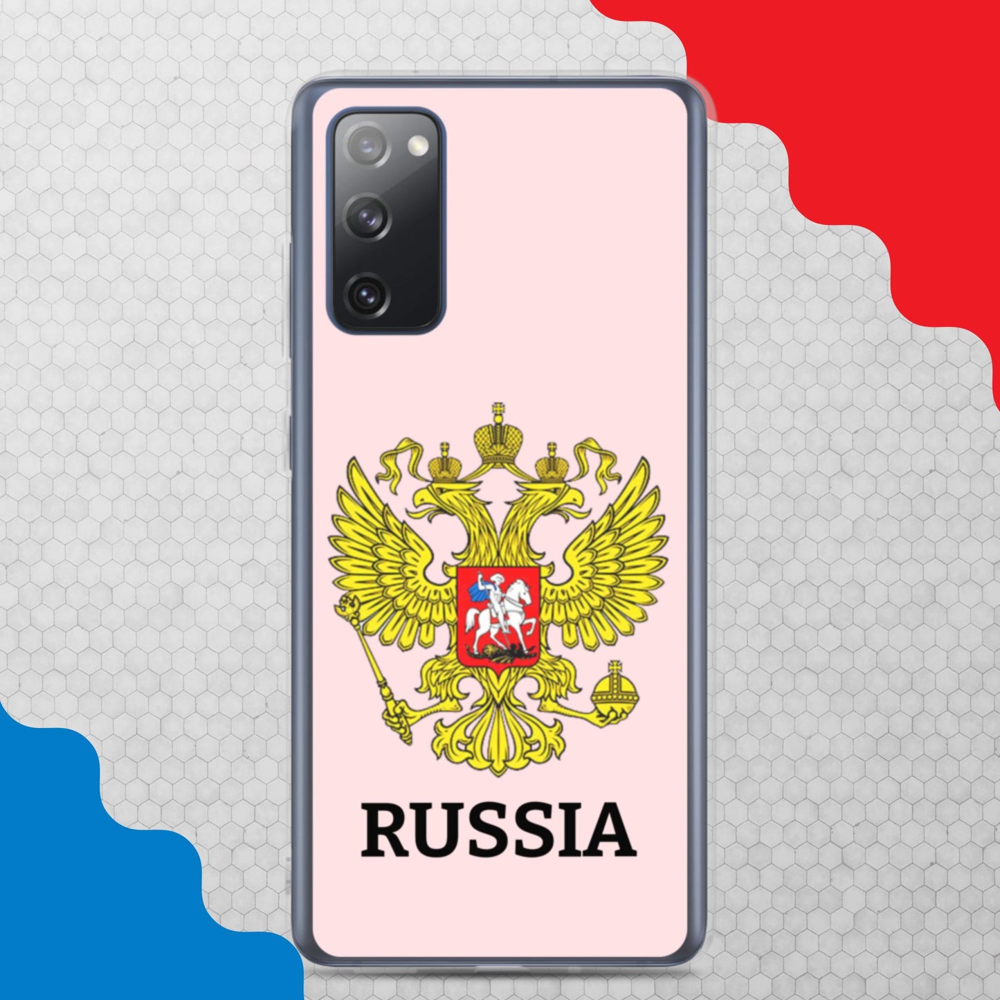 Samsung-Handyhülle mit Russland-Wappen in rosa (alle Modelle)