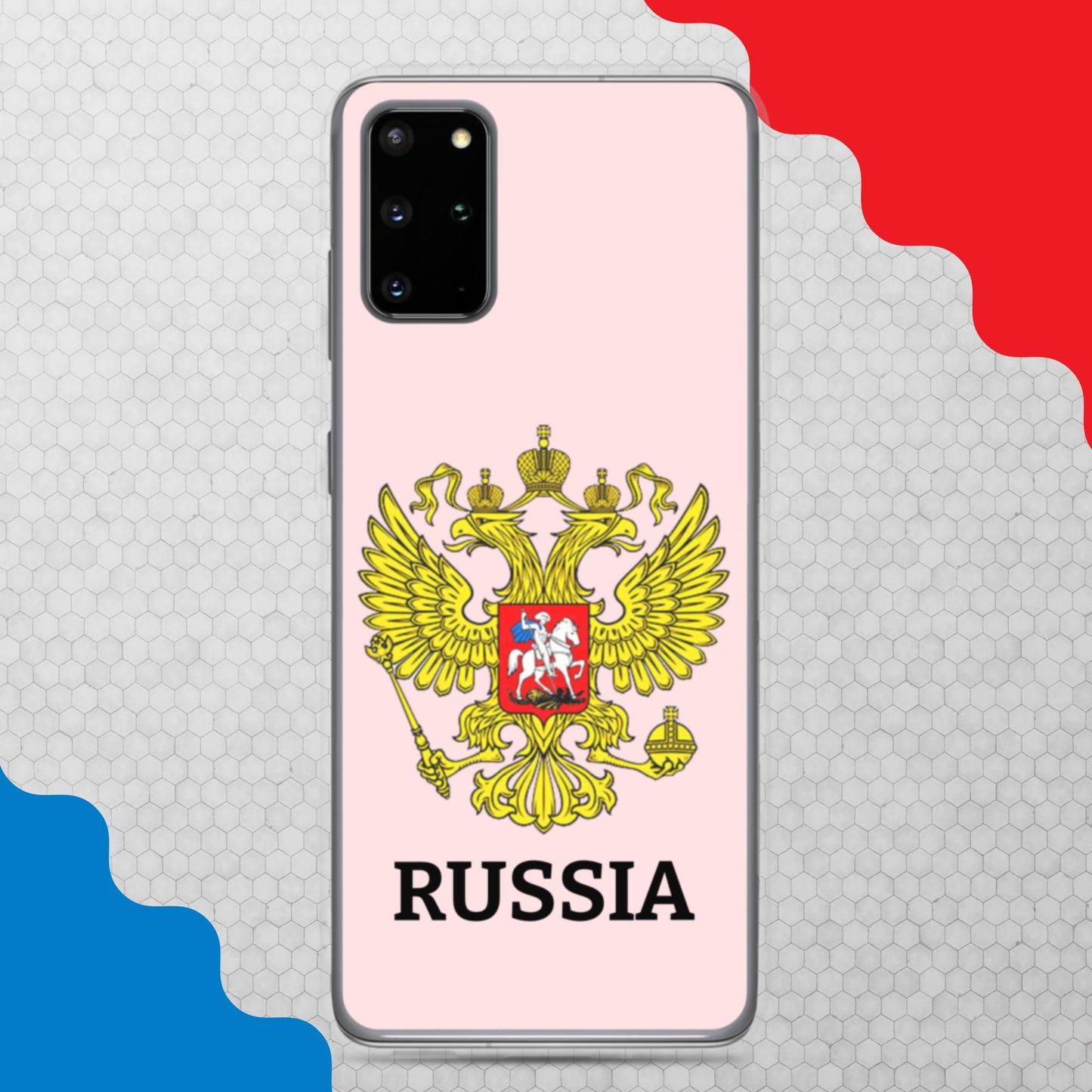 Samsung-Handyhülle mit Russland-Wappen in rosa (alle Modelle)