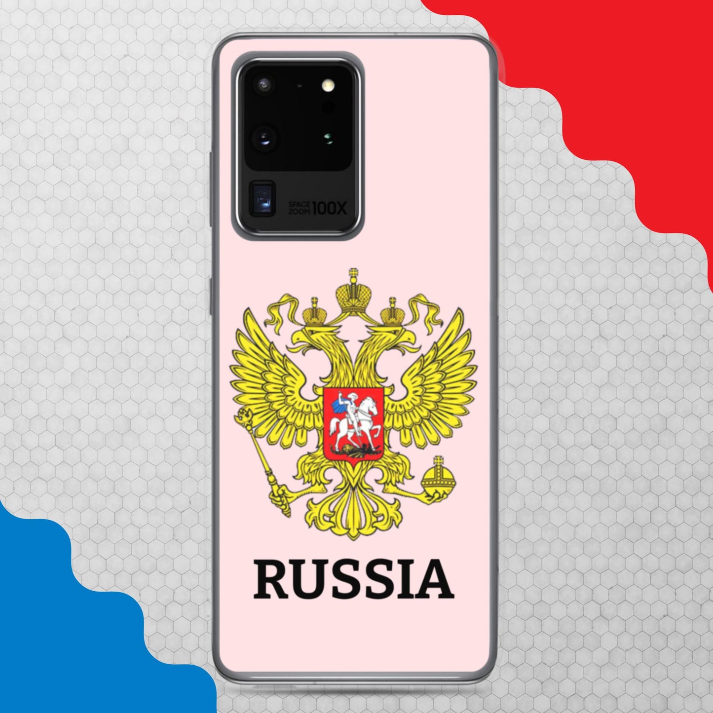 Samsung-Handyhülle mit Russland-Wappen in rosa (alle Modelle)