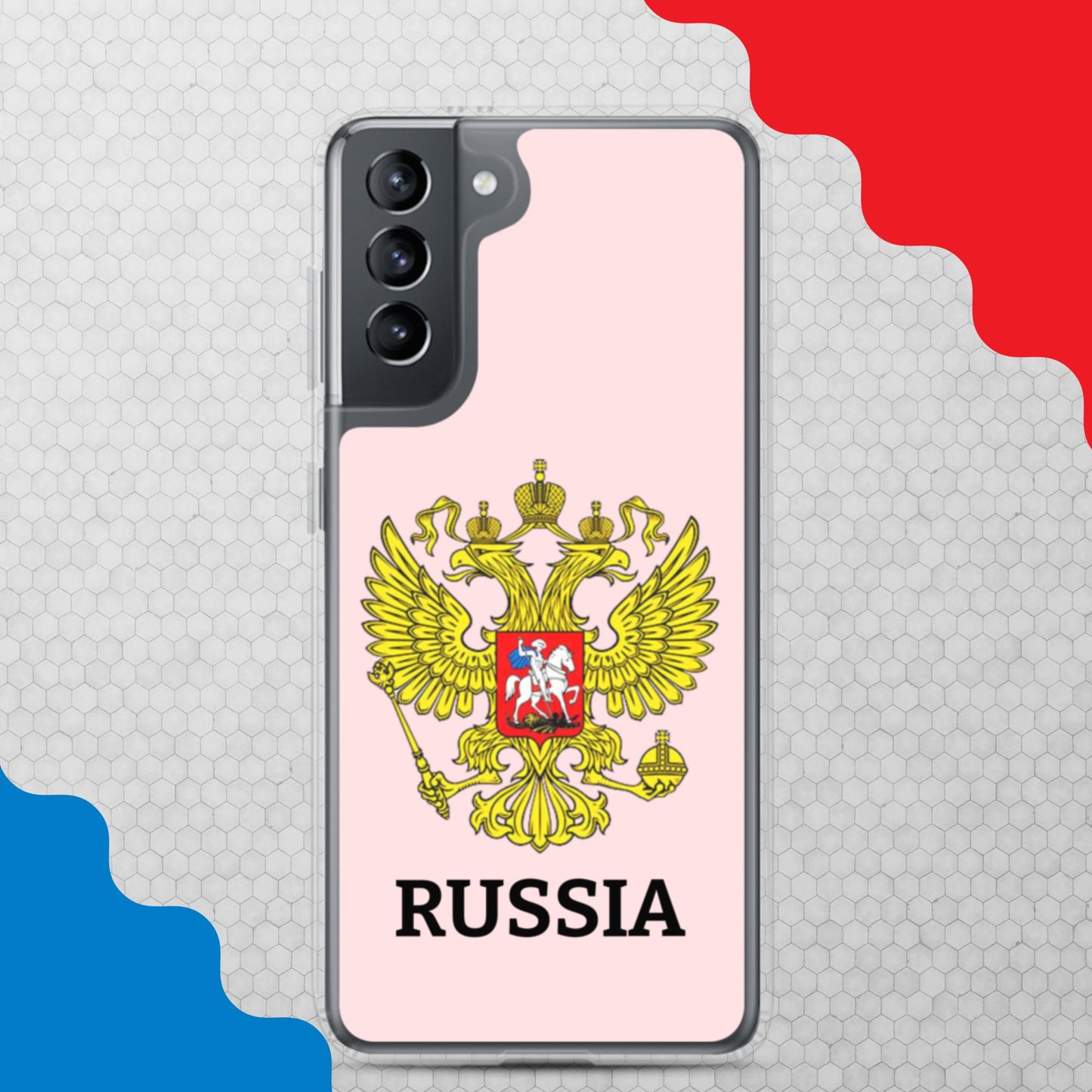 Samsung-Handyhülle mit Russland-Wappen in rosa (alle Modelle)