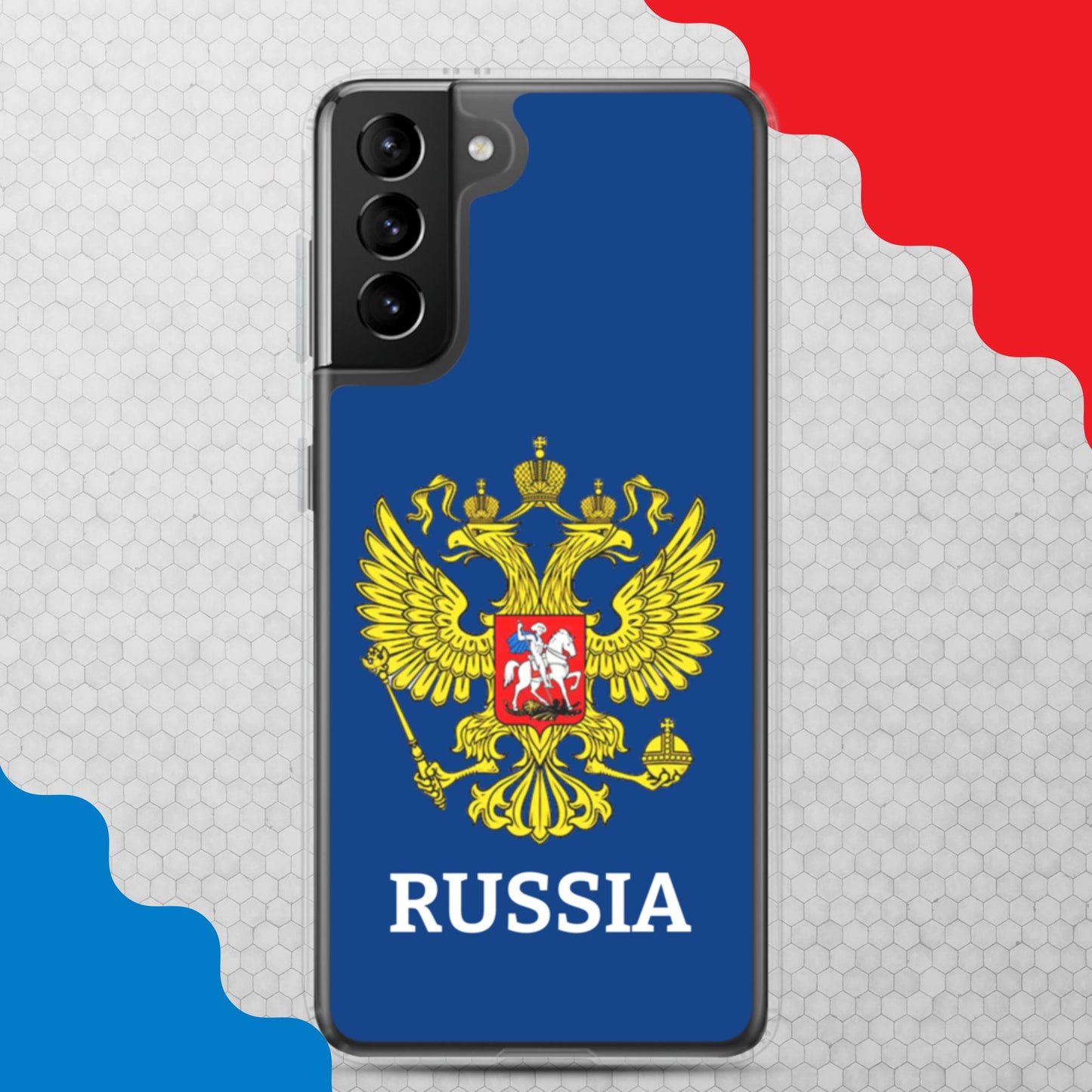 Samsung-Handyhülle mit Russland-Wappen in blau (alle Modelle)