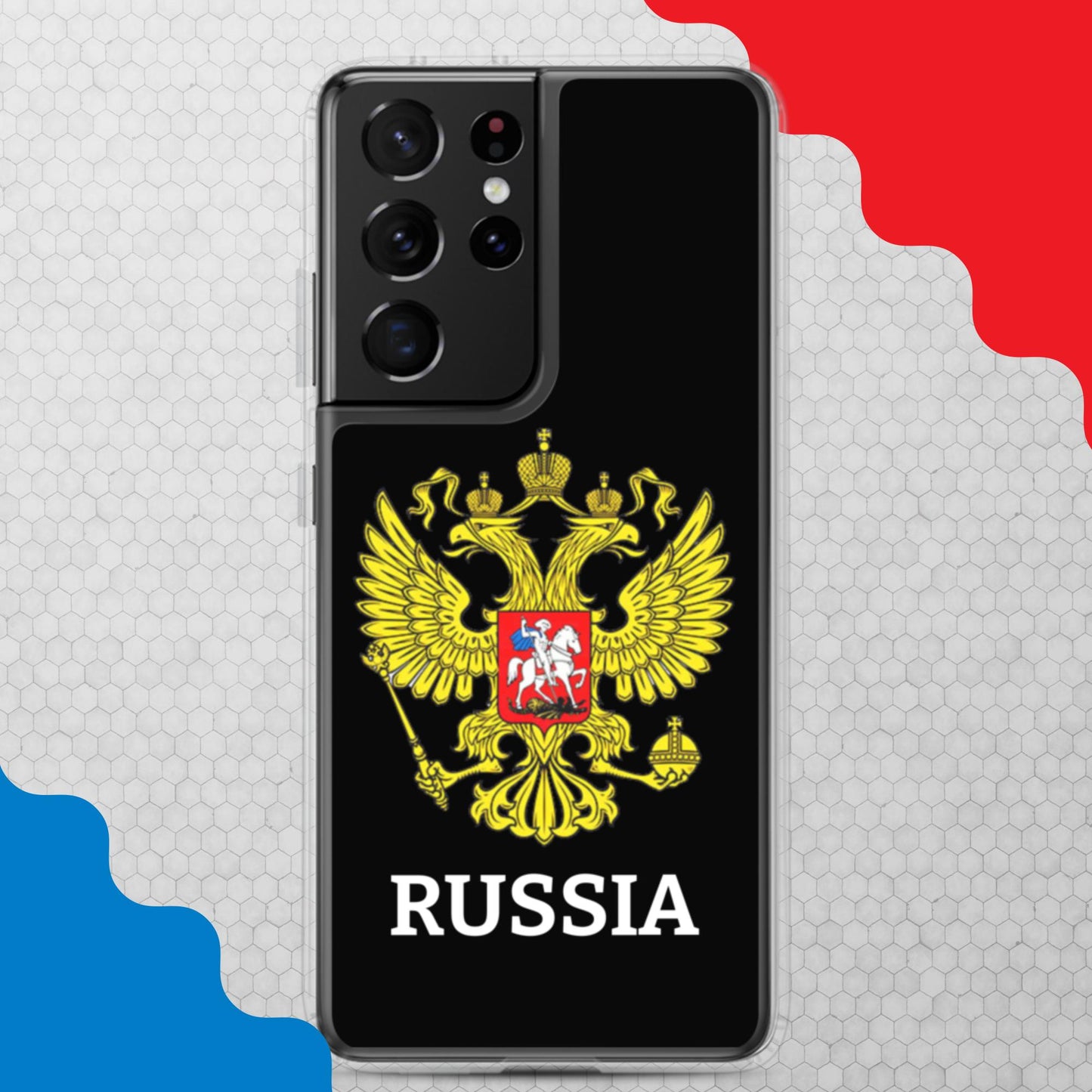 Samsung-Handyhülle mit Russland-Wappen in schwarz (alle Modelle)