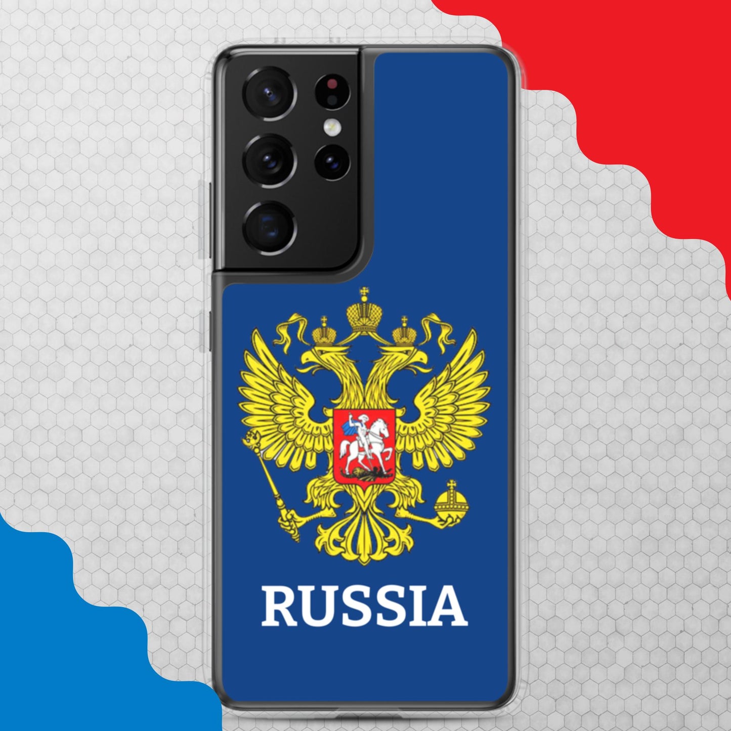 Samsung-Handyhülle mit Russland-Wappen in blau (alle Modelle)