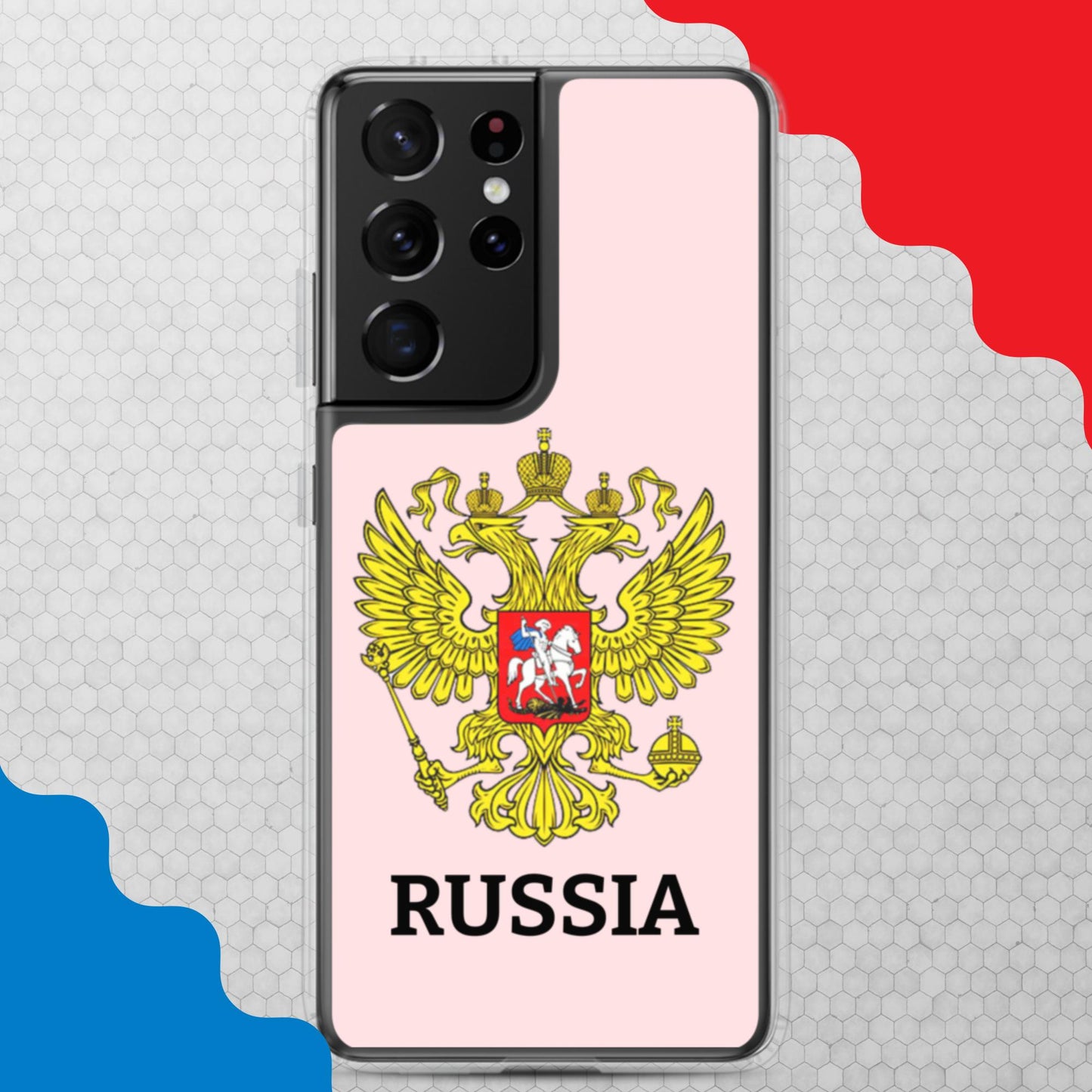 Samsung-Handyhülle mit Russland-Wappen in rosa (alle Modelle)
