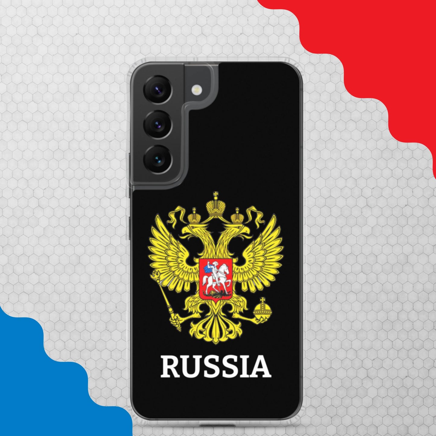 Samsung-Handyhülle mit Russland-Wappen in schwarz (alle Modelle)