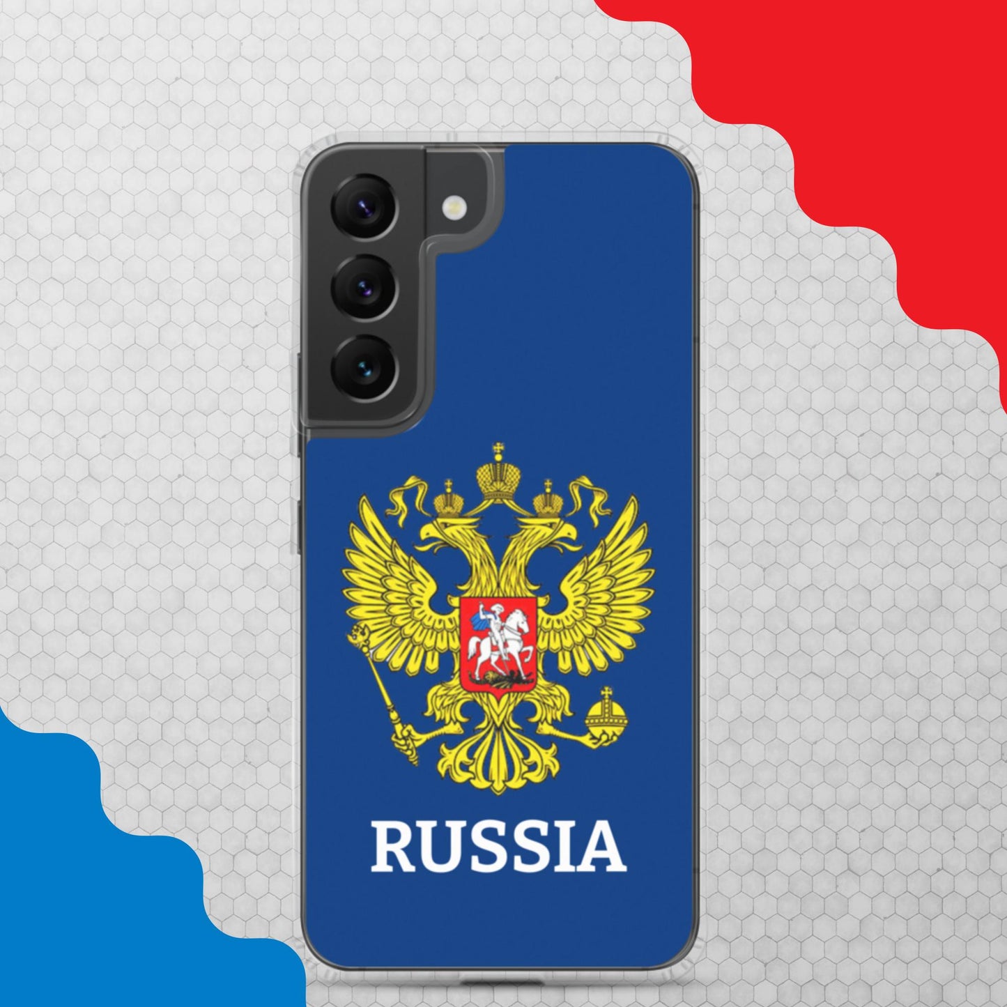 Samsung-Handyhülle mit Russland-Wappen in blau (alle Modelle)