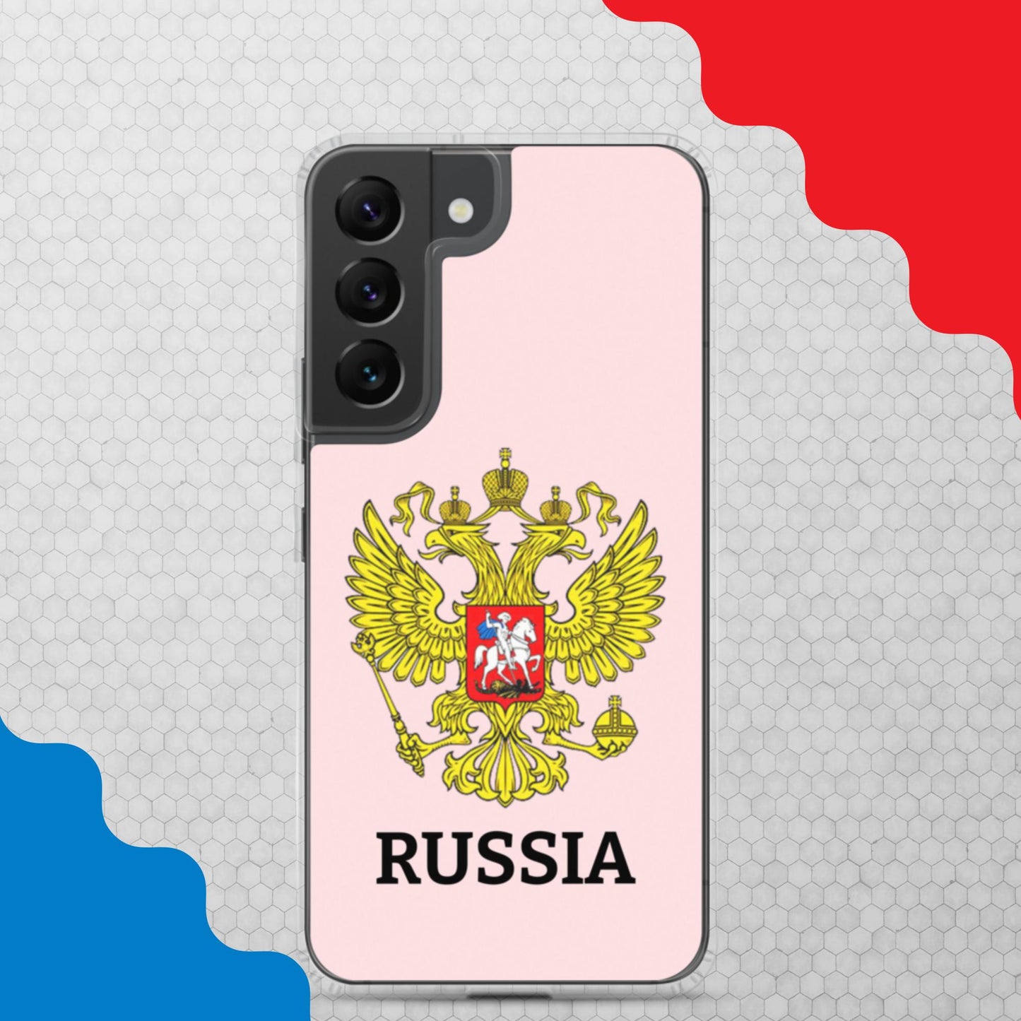 Samsung-Handyhülle mit Russland-Wappen in rosa (alle Modelle)