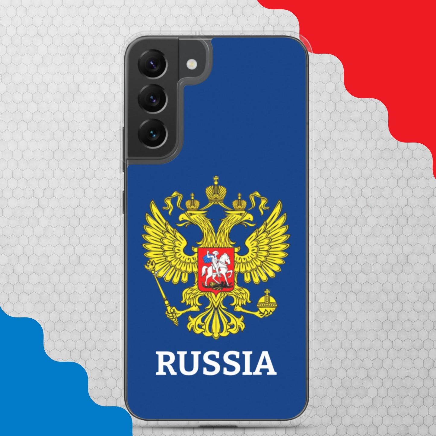 Samsung-Handyhülle mit Russland-Wappen in blau (alle Modelle)