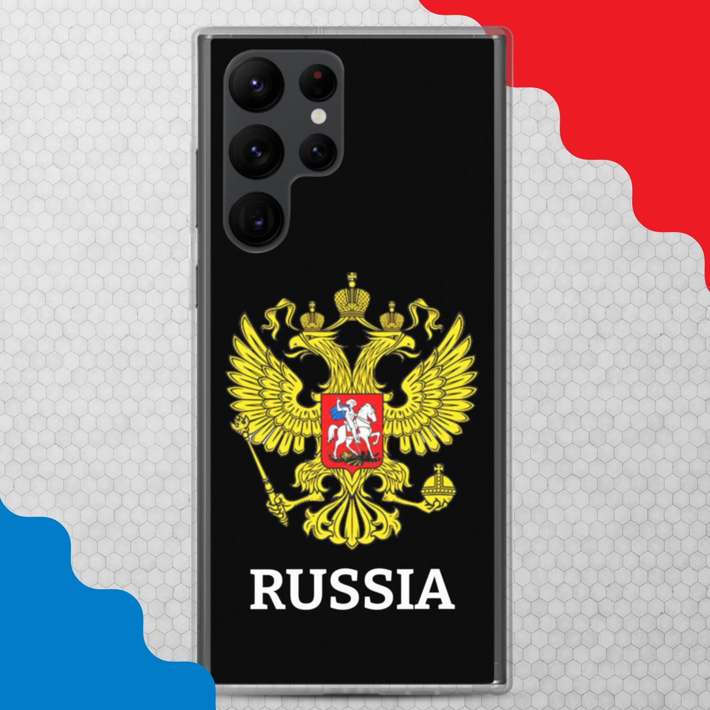 Samsung-Handyhülle mit Russland-Wappen in schwarz (alle Modelle)