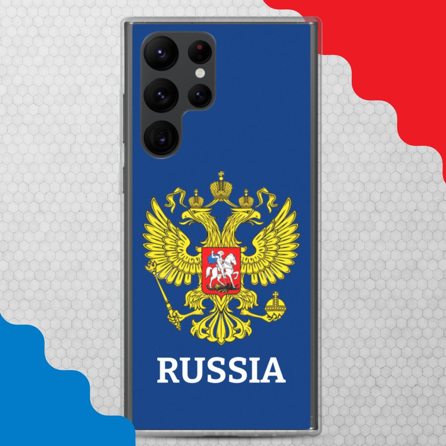 Samsung-Handyhülle mit Russland-Wappen in blau (alle Modelle)