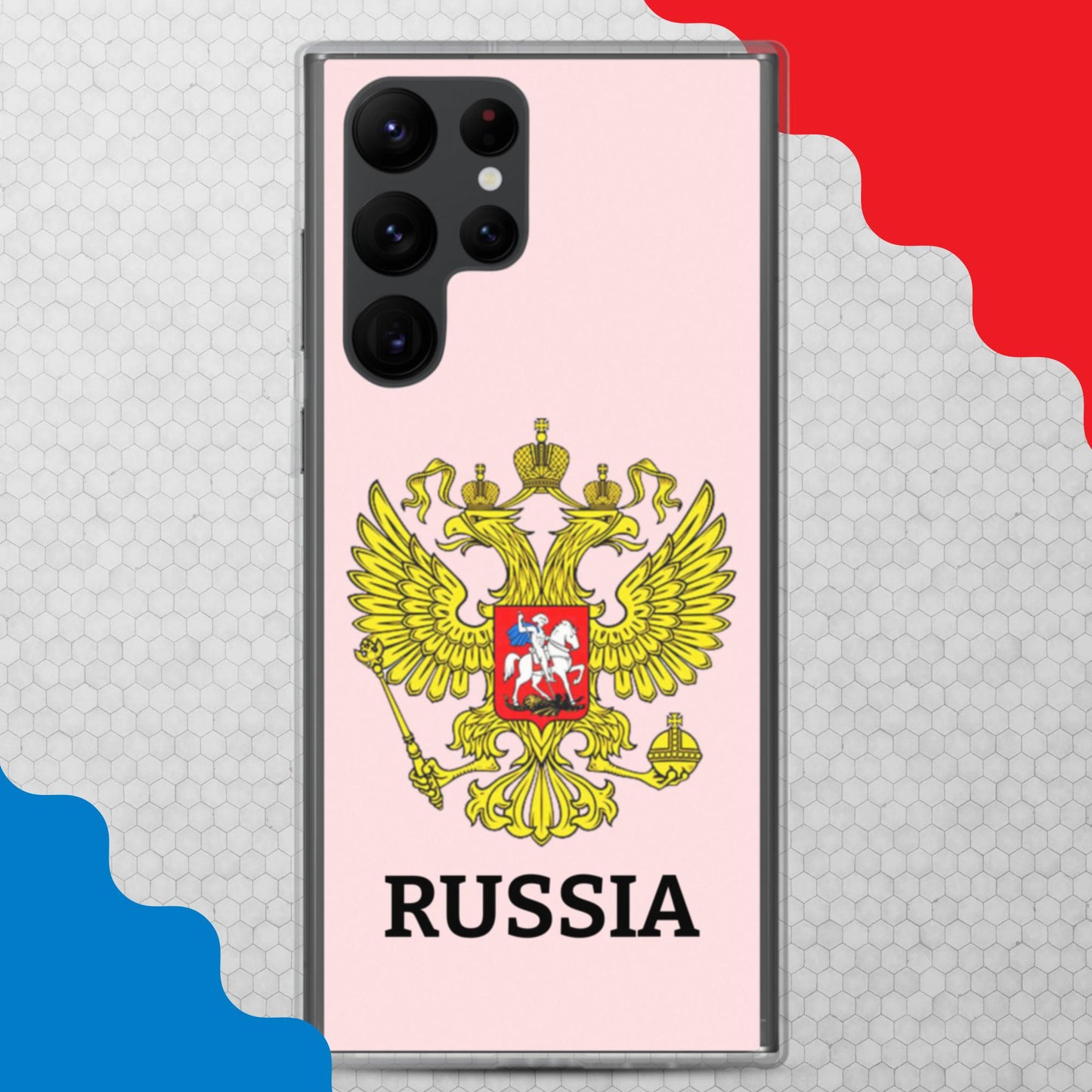 Samsung-Handyhülle mit Russland-Wappen in rosa (alle Modelle)