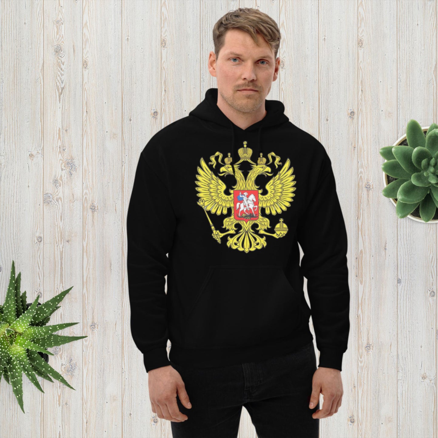 Hoodie Kapuzenpullover mit Russland Wappen in verschiedenen Farben