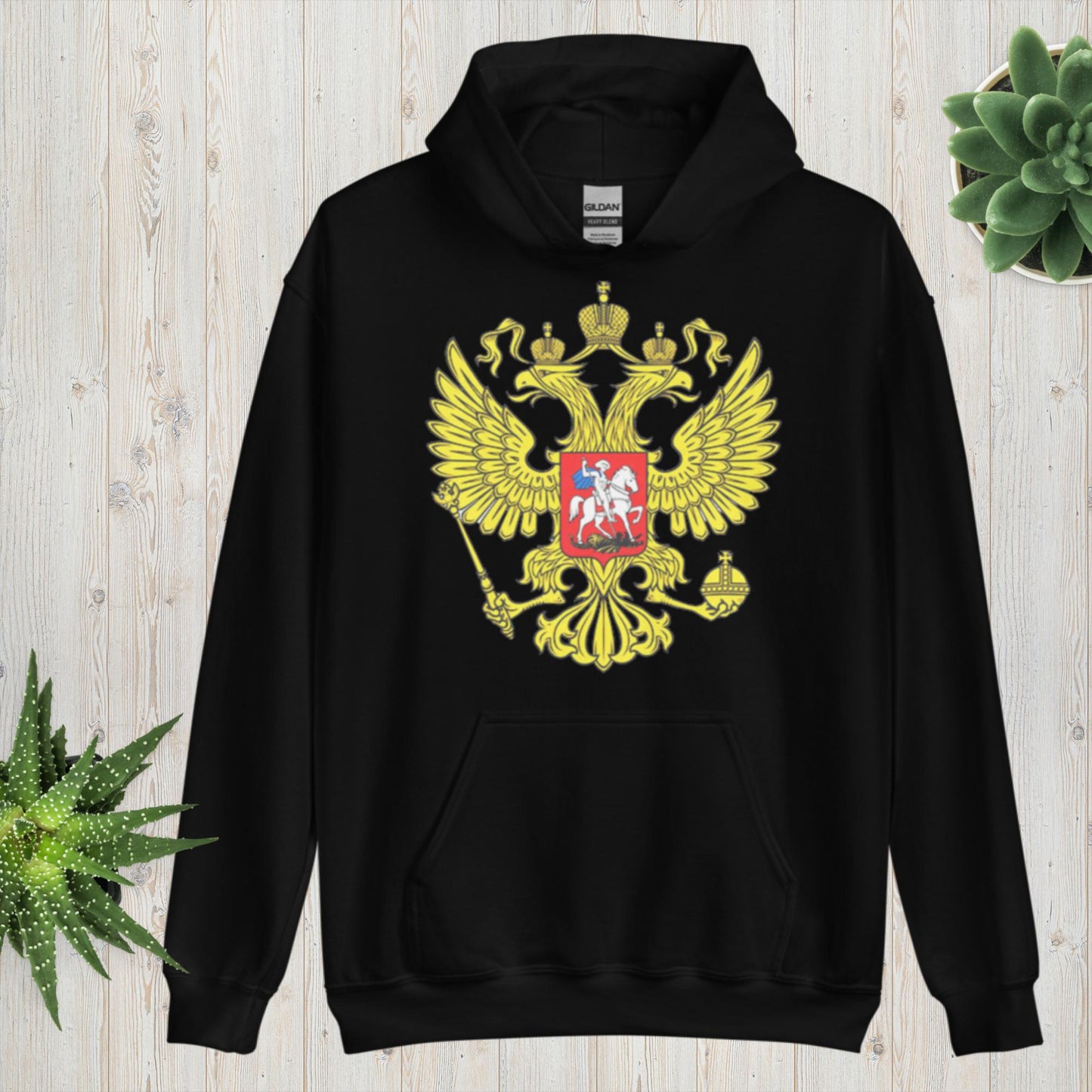 Hoodie Kapuzenpullover mit Russland Wappen in verschiedenen Farben