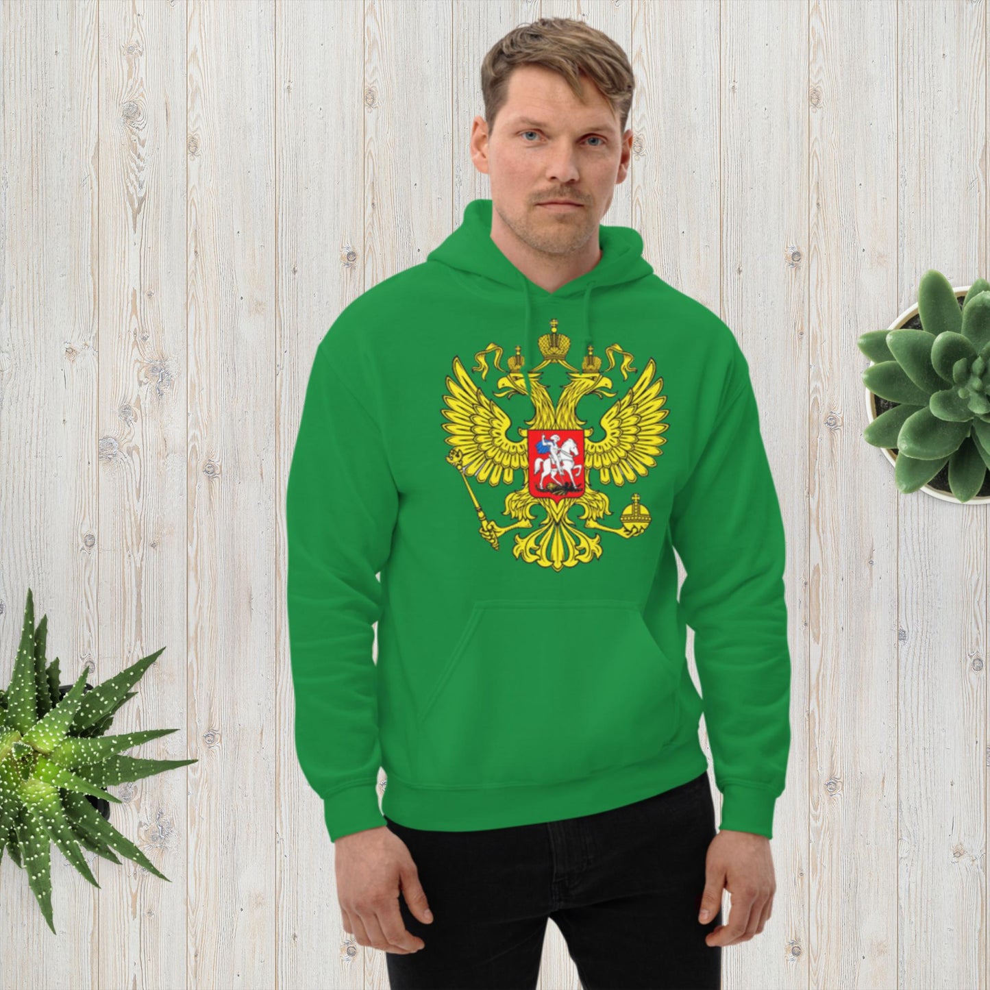 Hoodie Kapuzenpullover mit Russland Wappen in verschiedenen Farben
