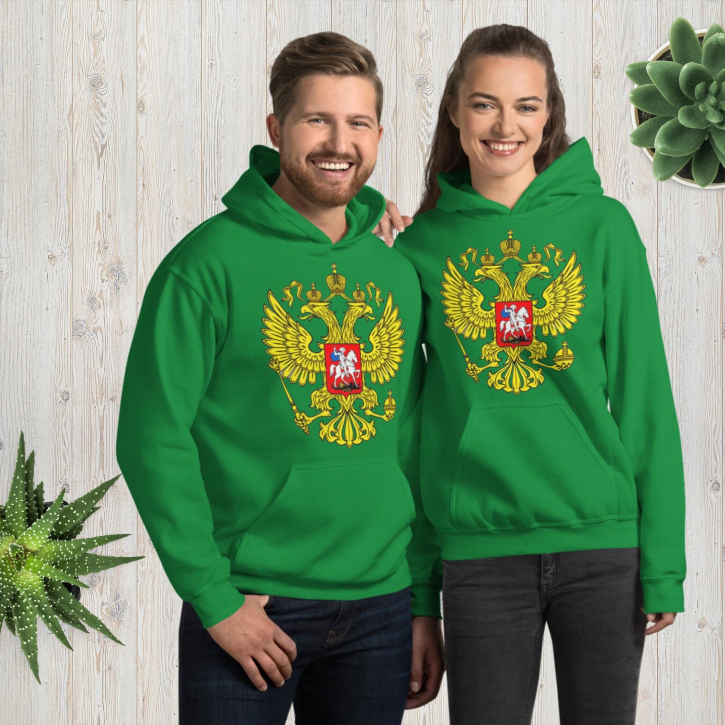 Hoodie Kapuzenpullover mit Russland Wappen in verschiedenen Farben