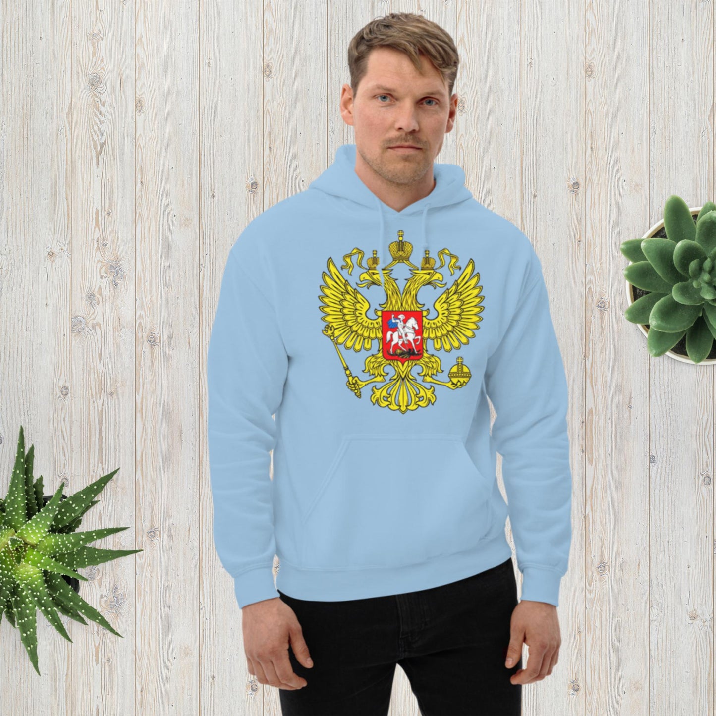 Hoodie Kapuzenpullover mit Russland Wappen in verschiedenen Farben