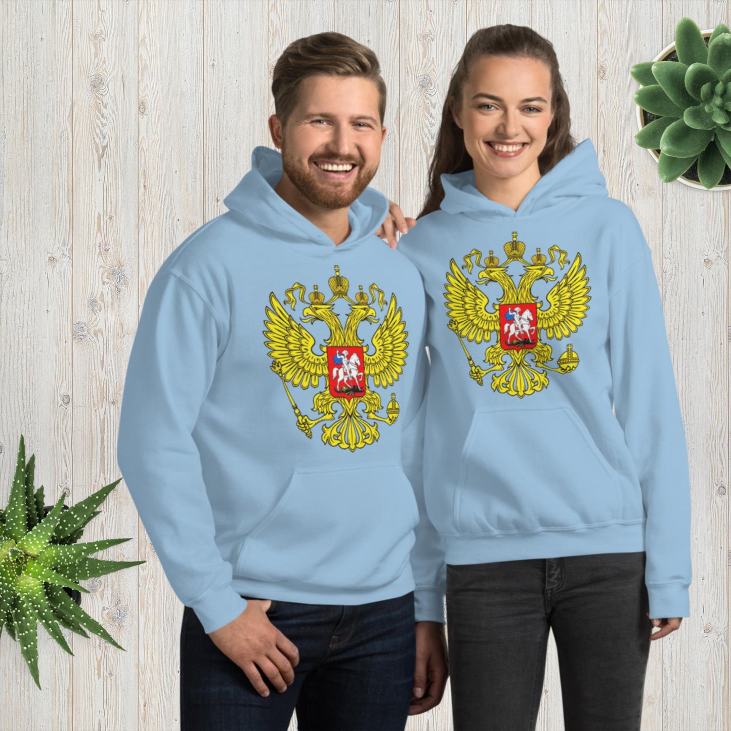 Hoodie Kapuzenpullover mit Russland Wappen in verschiedenen Farben