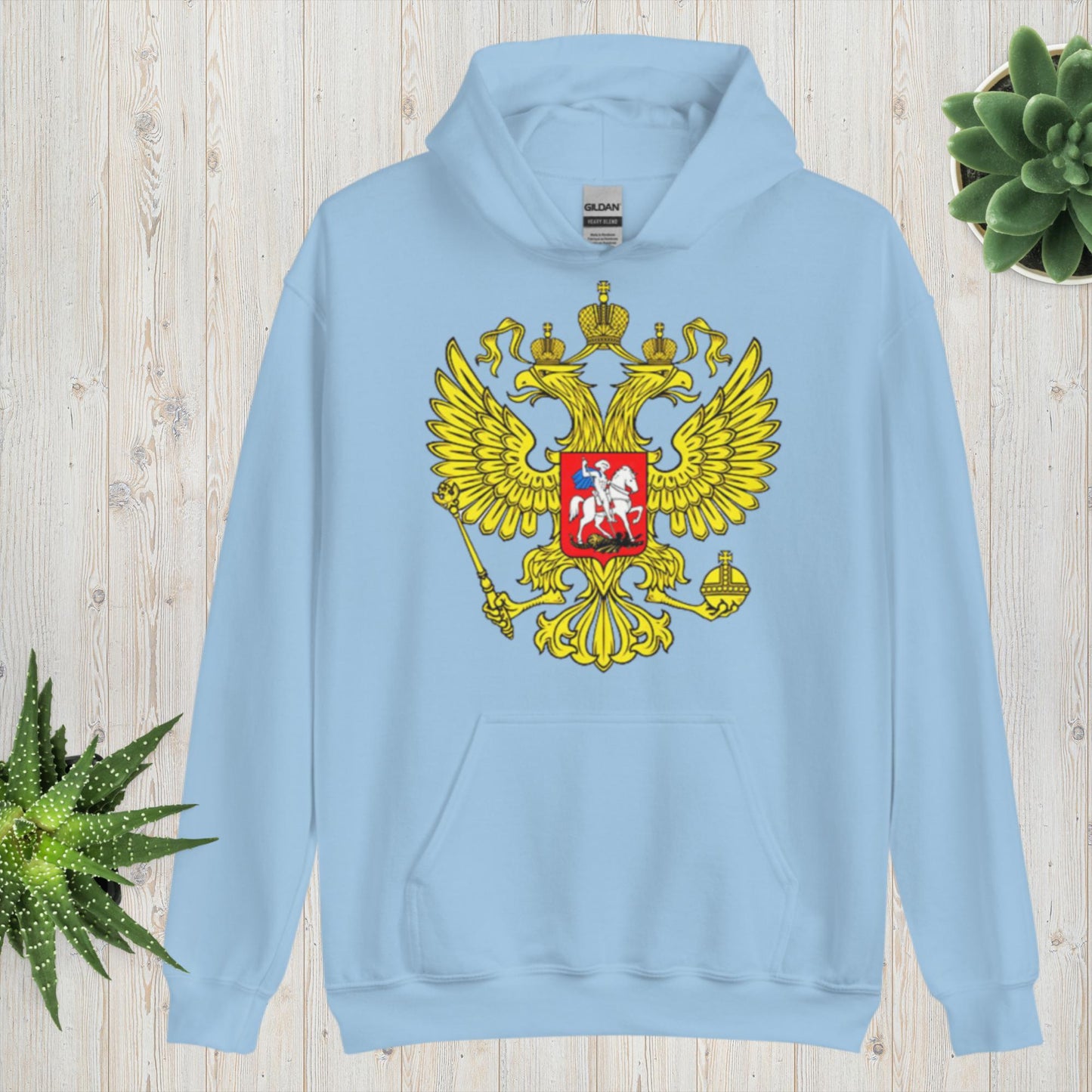 Hoodie Kapuzenpullover mit Russland Wappen in verschiedenen Farben