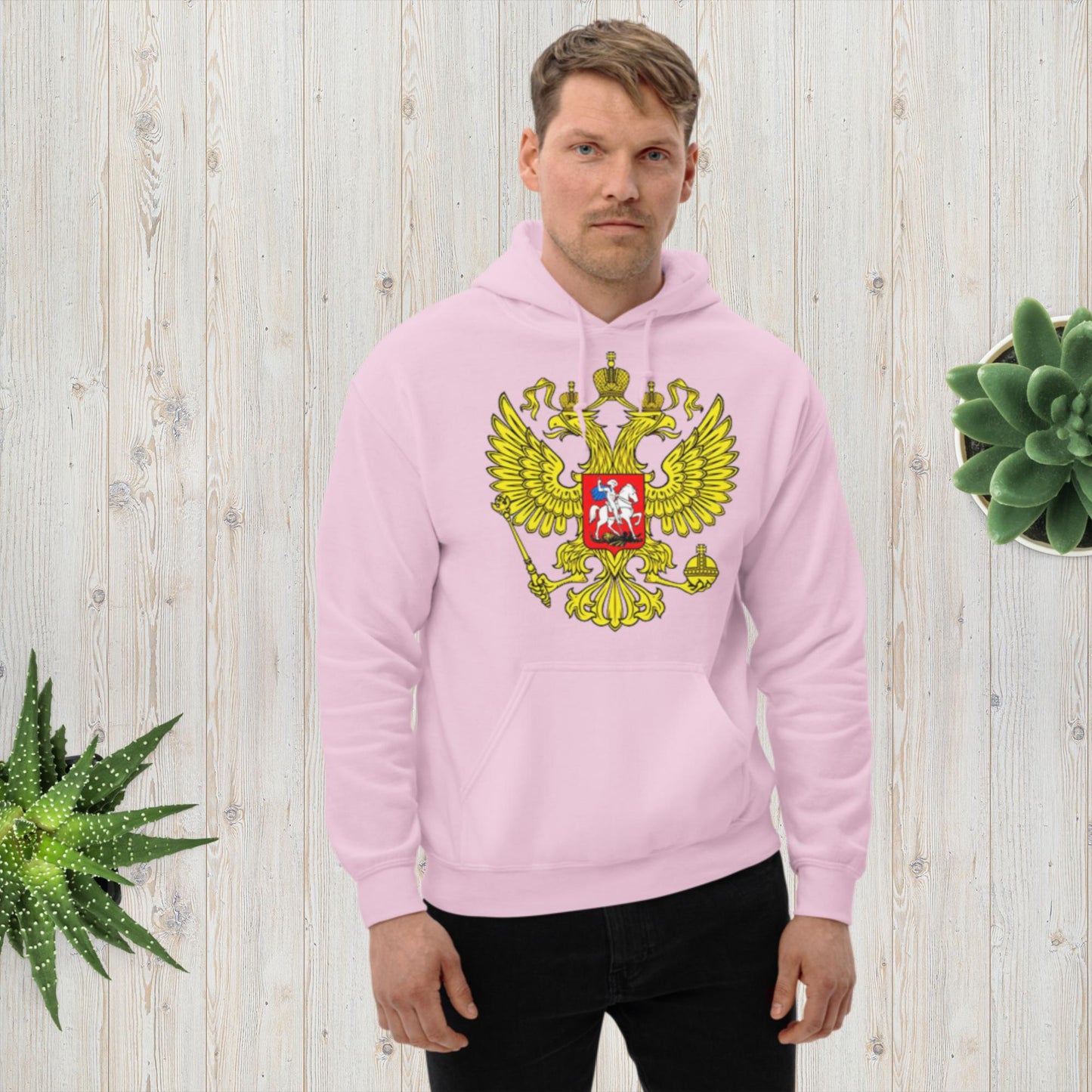 Hoodie Kapuzenpullover mit Russland Wappen in verschiedenen Farben